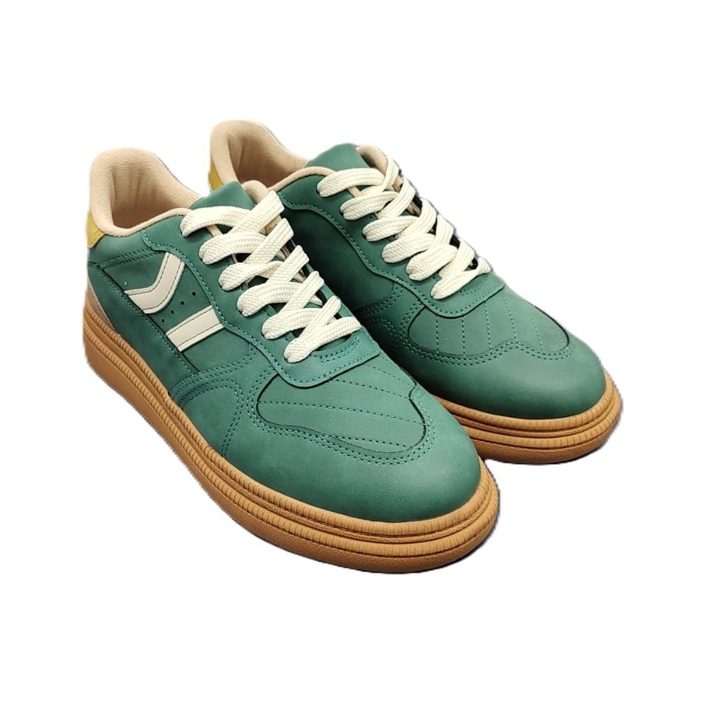 Tênis Casual Feminino Moleca Nobuck Preto 5816.101 Verde 6