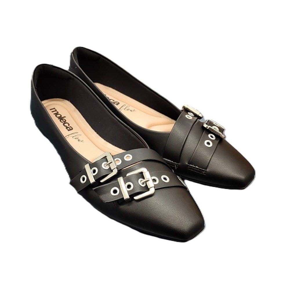 Sapatilha Feminina Moleca Napa 5821.102 Preto 4