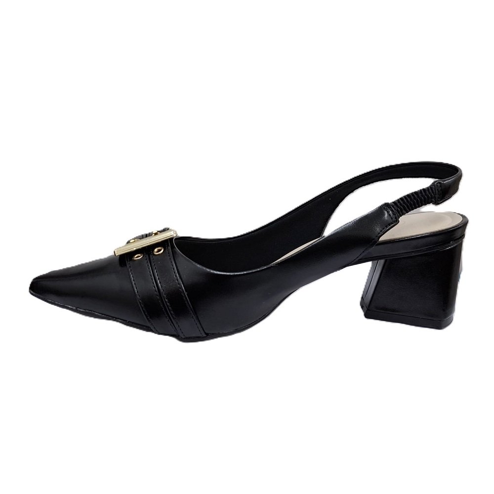 Sapato Scarpin Slingback Bebecê Napa T3838-536 Preto 2