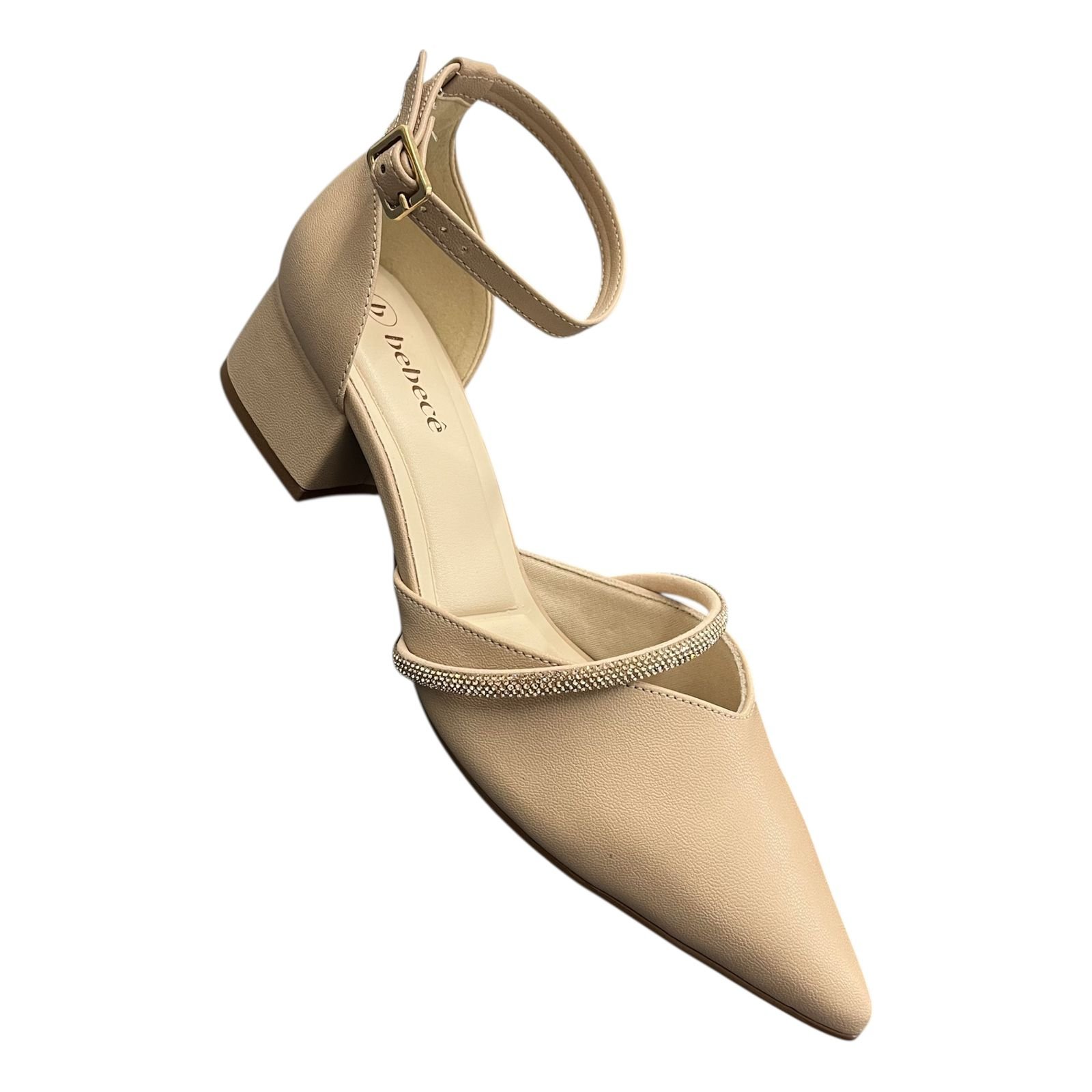 Sapato Scarpin Bebecê Nobuck T3628-089 Bege 2