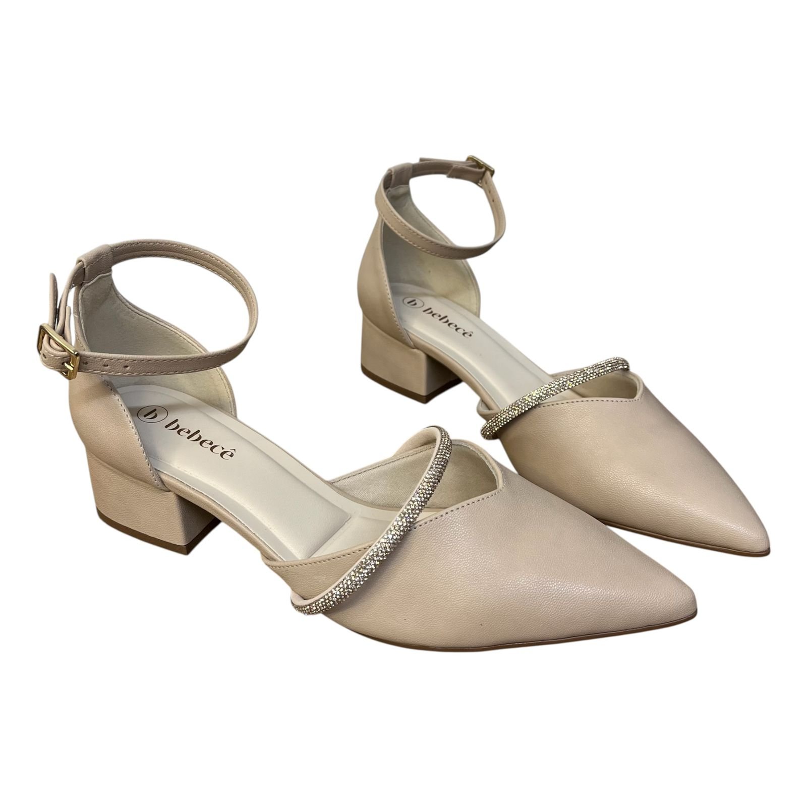 Sapato Scarpin Bebecê Nobuck T3628-089 Bege 3