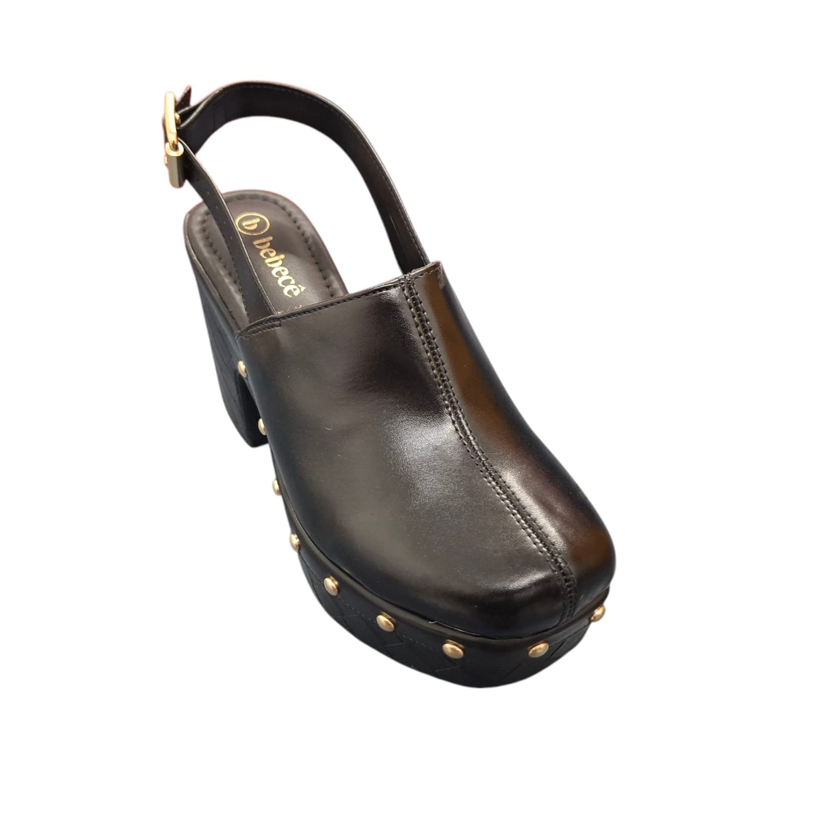 Clog Bebecê Salto Alto Napa T5120-664 Preto 2
