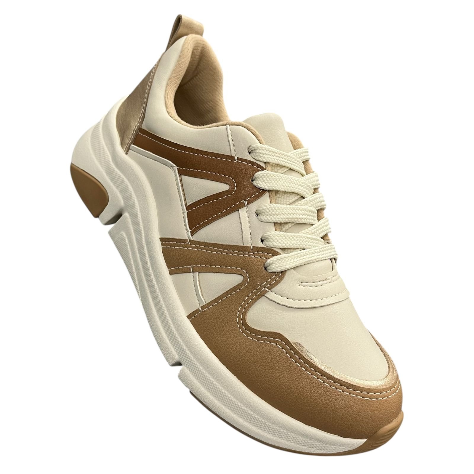 Tênis Feminino Casual Modare Ultraconforto 7401.102 Off White/Tan 2