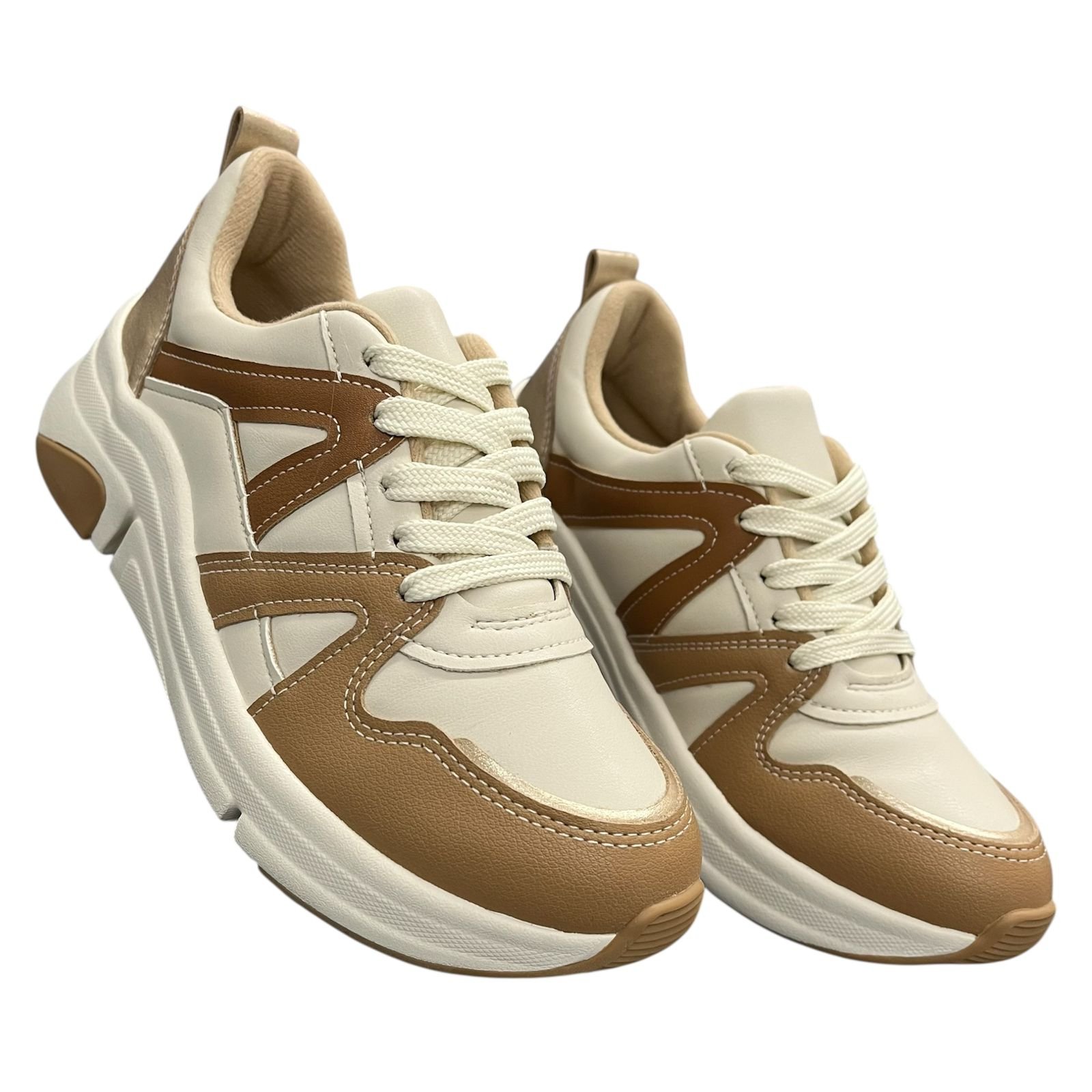 Tênis Feminino Casual Modare Ultraconforto 7401.102 Off White/Tan 3
