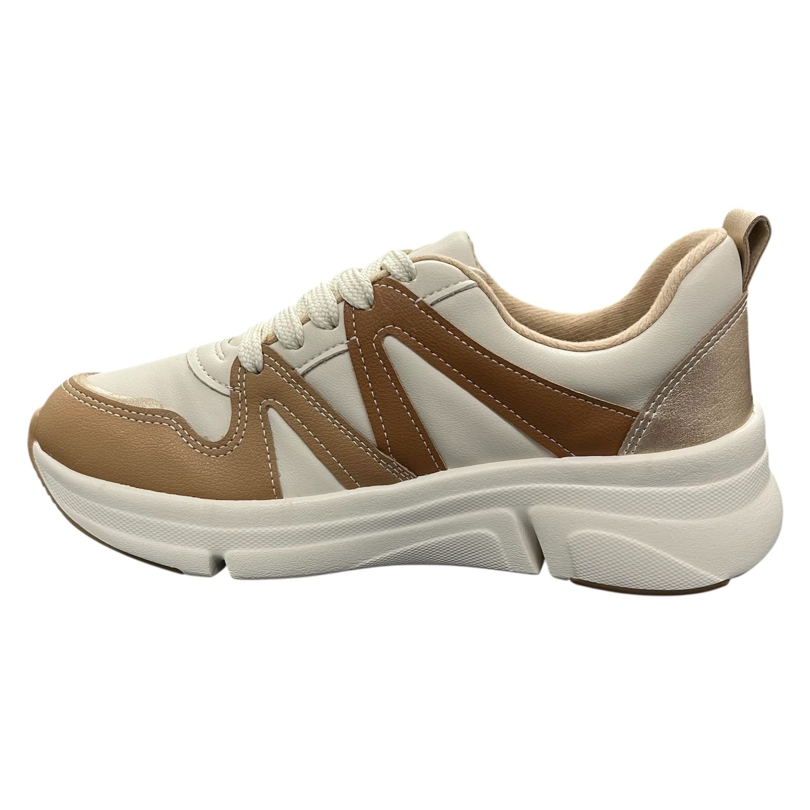 Tênis Feminino Casual Modare Ultraconforto 7401.102 Off White/Tan 5
