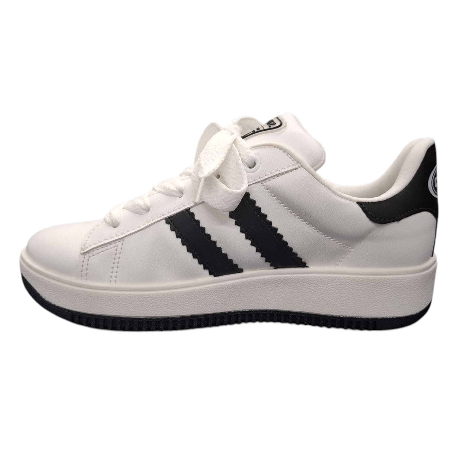 Tênis Casual Feminino Quiz Flatform Napa 1851 Branco/Preto 3