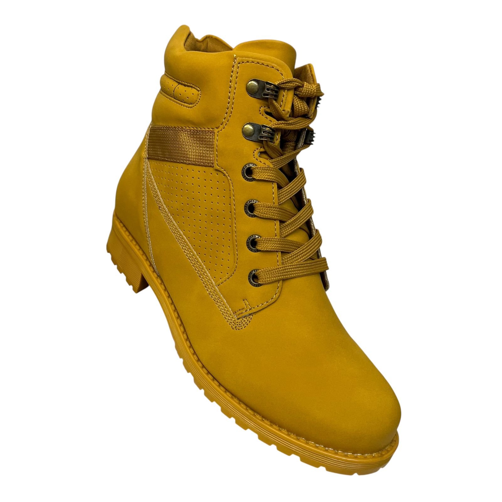 Bota Mooncity Nobuck Cano Curto 72125 Preto Amarelo 2