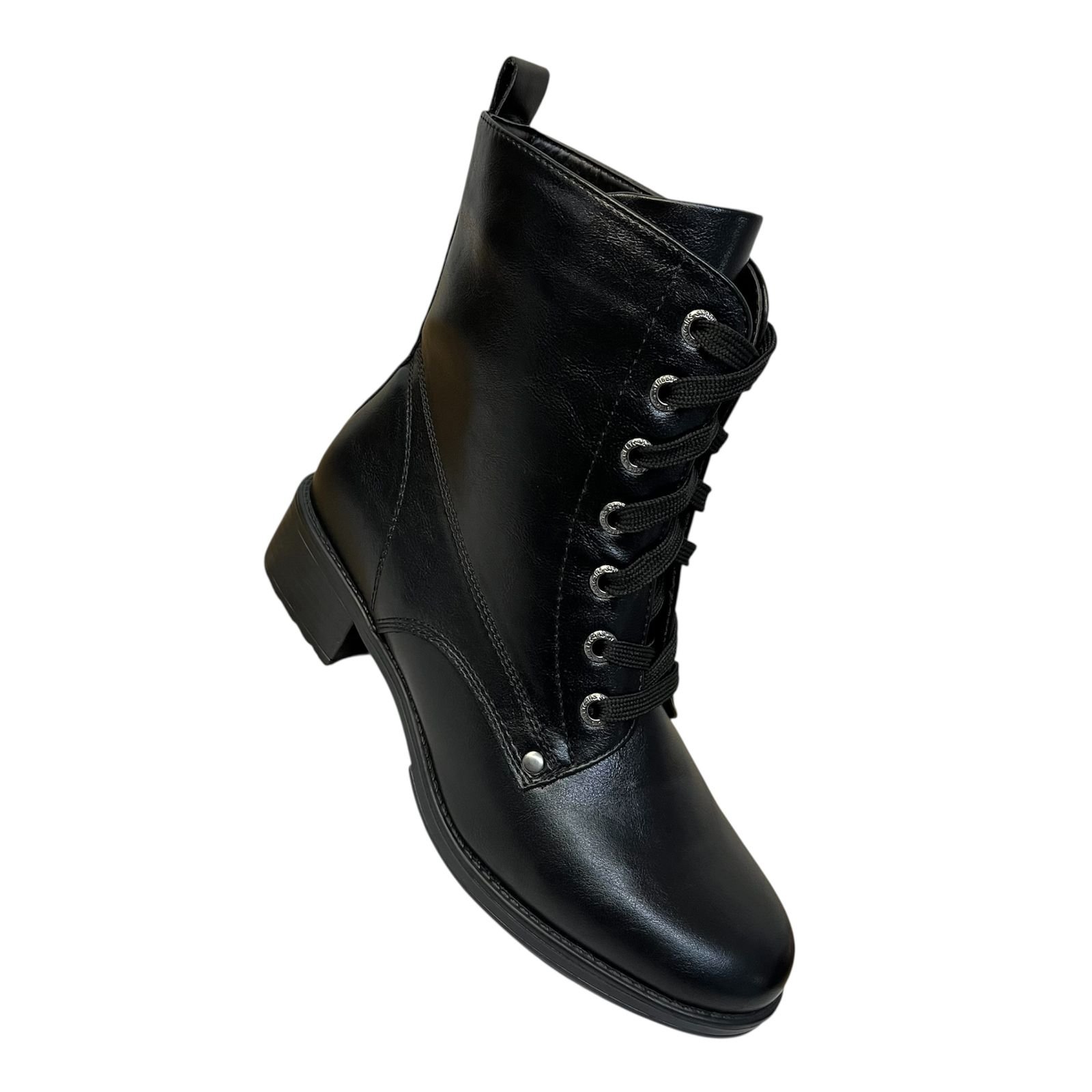 Bota Mooncity Cano Curto Salto Baixo 72118 Preto 2