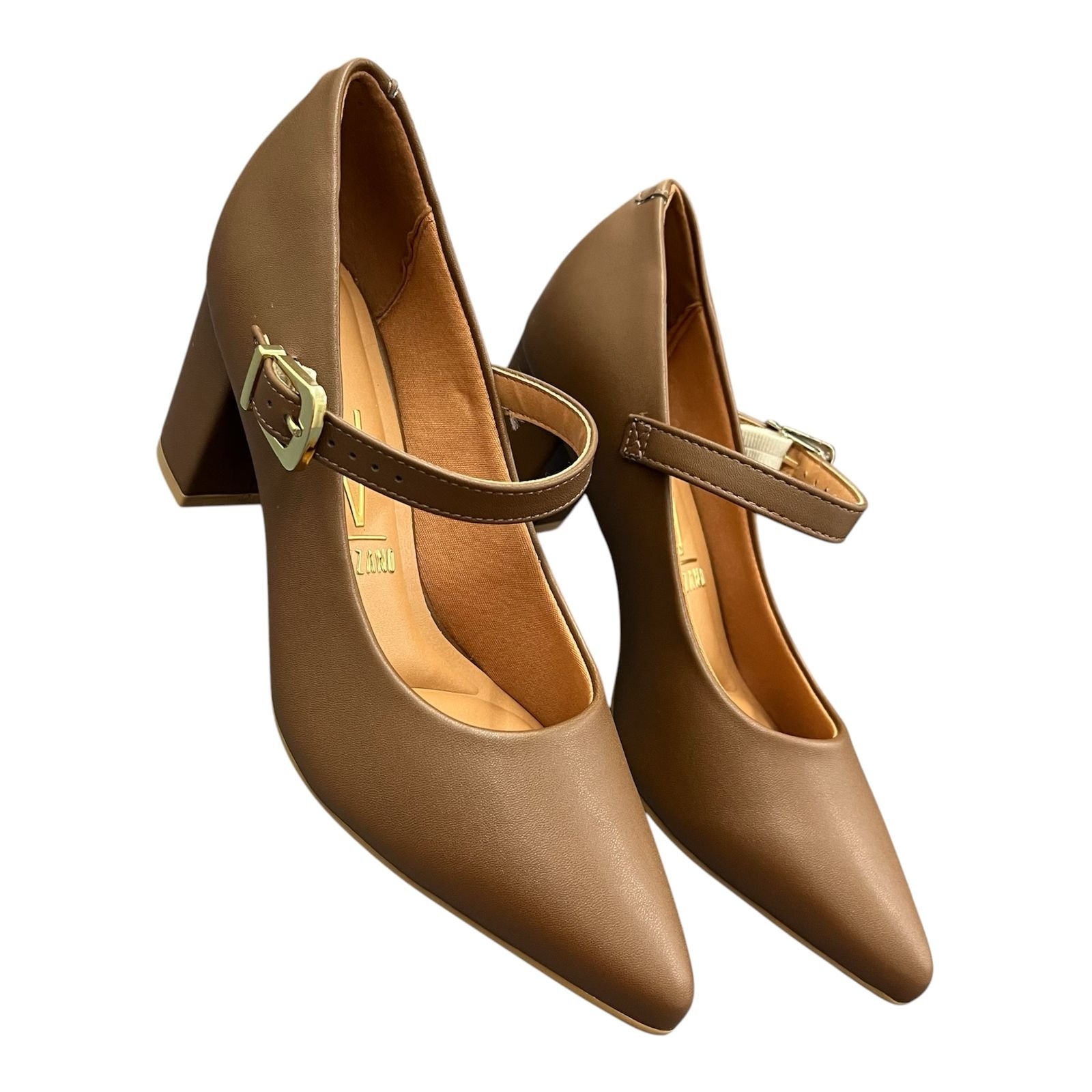 Sapato Scarpin Vizzano Salto Bloco 1290.532 Marrom 6