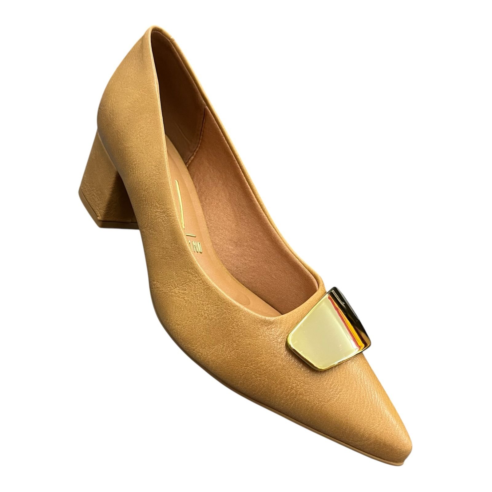 Sapato Scarpin Vizzano Salto Bloco 1220.377 Areia 5