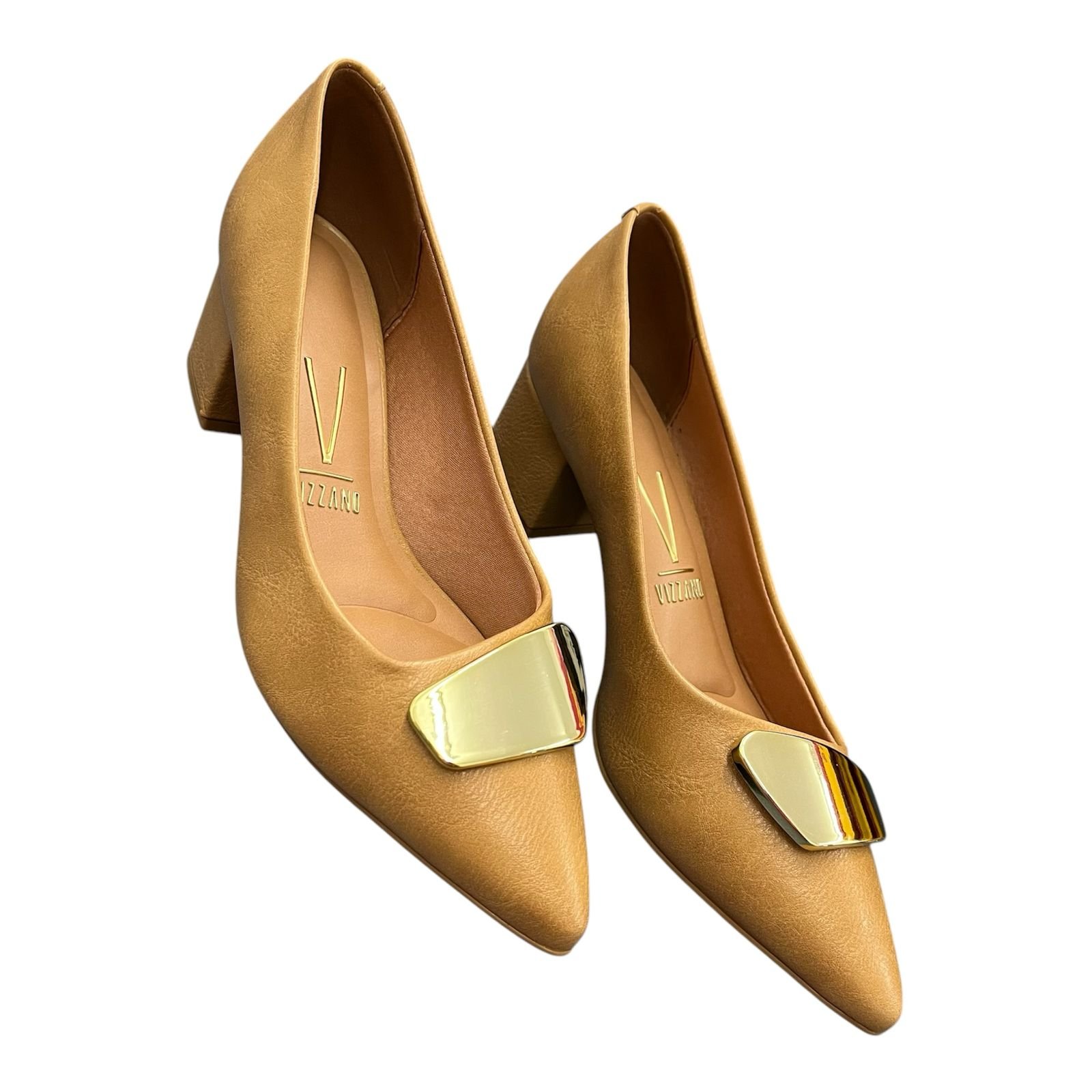 Sapato Scarpin Vizzano Salto Bloco 1220.377 Areia 6