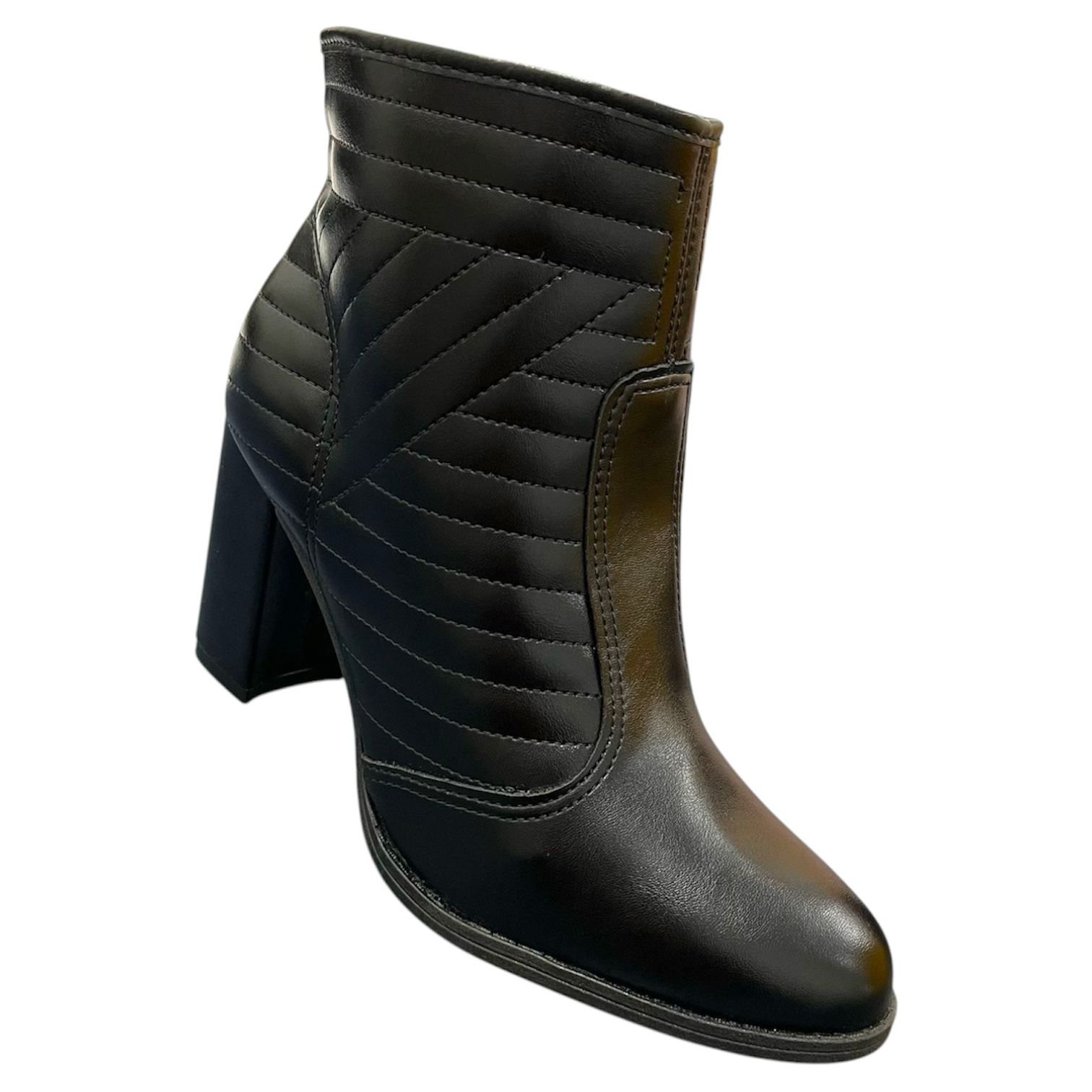 Bota Feminina Moleca Salto Bloco Cano Curto 5349.103 Preto 2