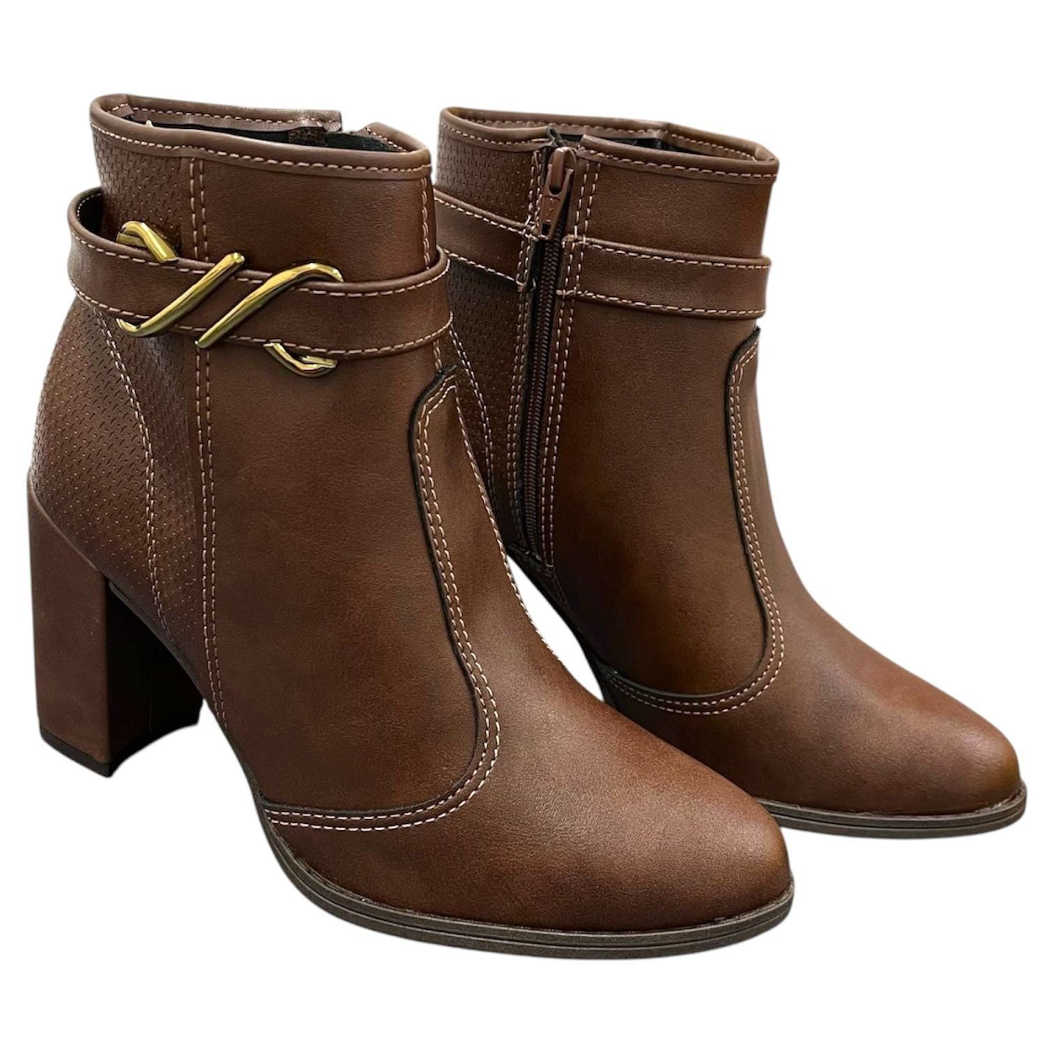 Bota Feminina Moleca Salto Bloco 5349.101 Marrom 4