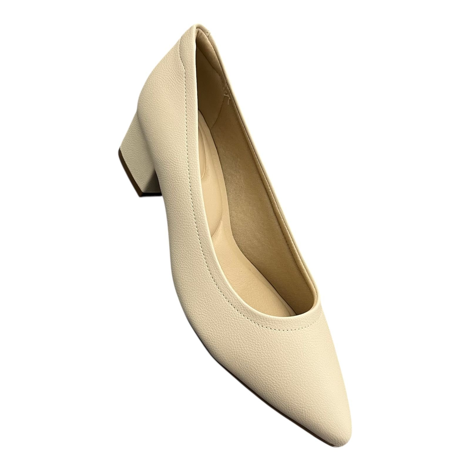Sapato Scarpin Modare Salto Bloco Baixo 7340.123 Creme 2