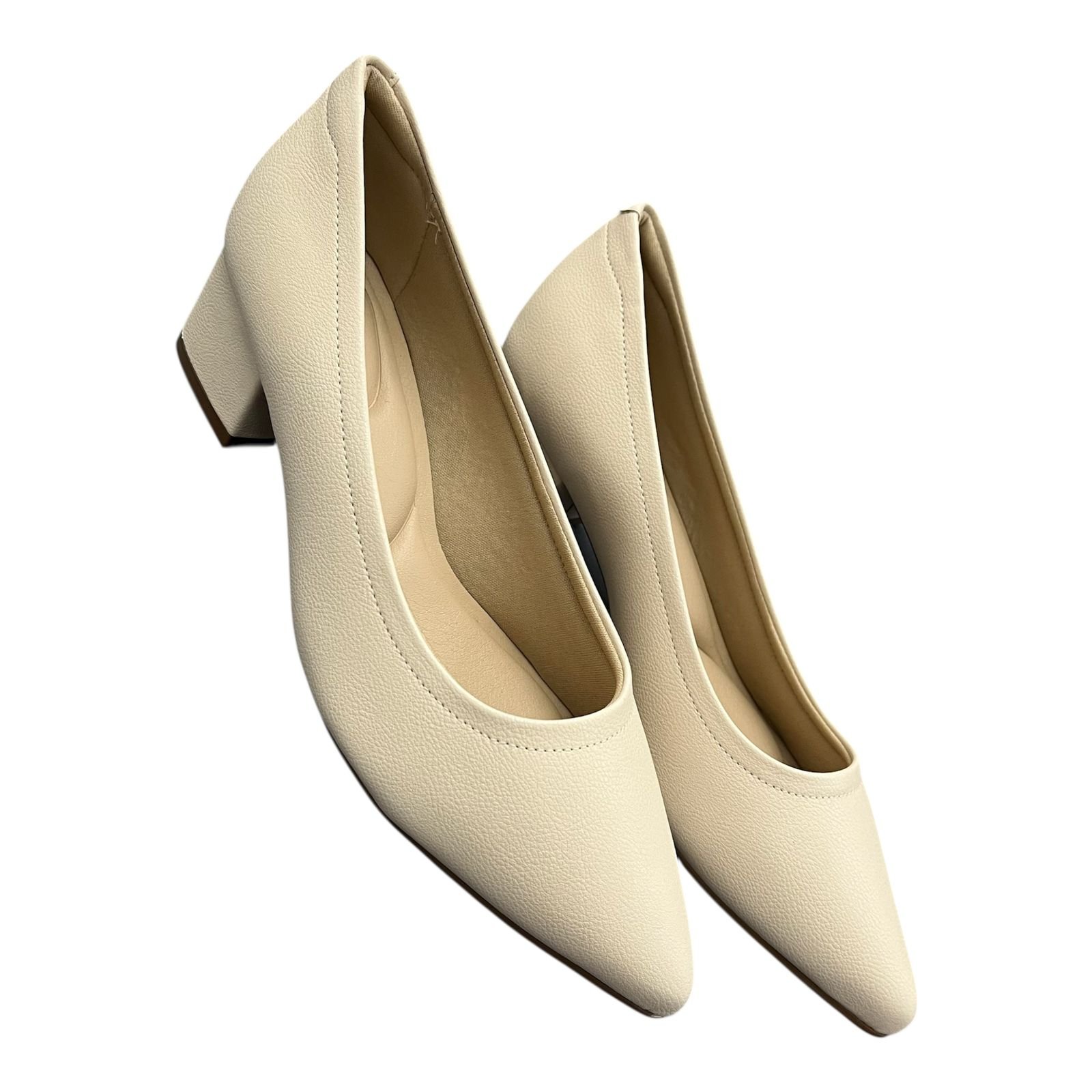 Sapato Scarpin Modare Salto Bloco Baixo 7340.123 Creme 3