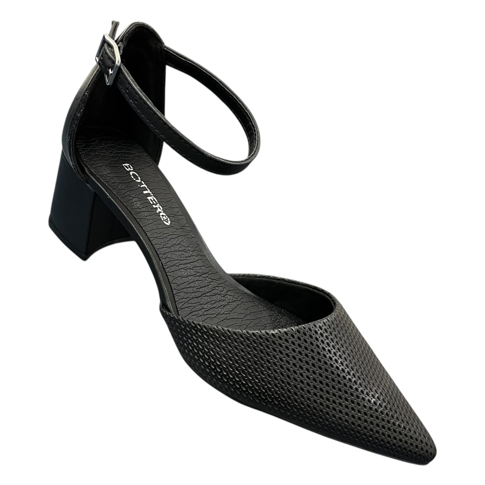 Sapato Salto Bloco Bottero Em Couro 354902 Preto 2