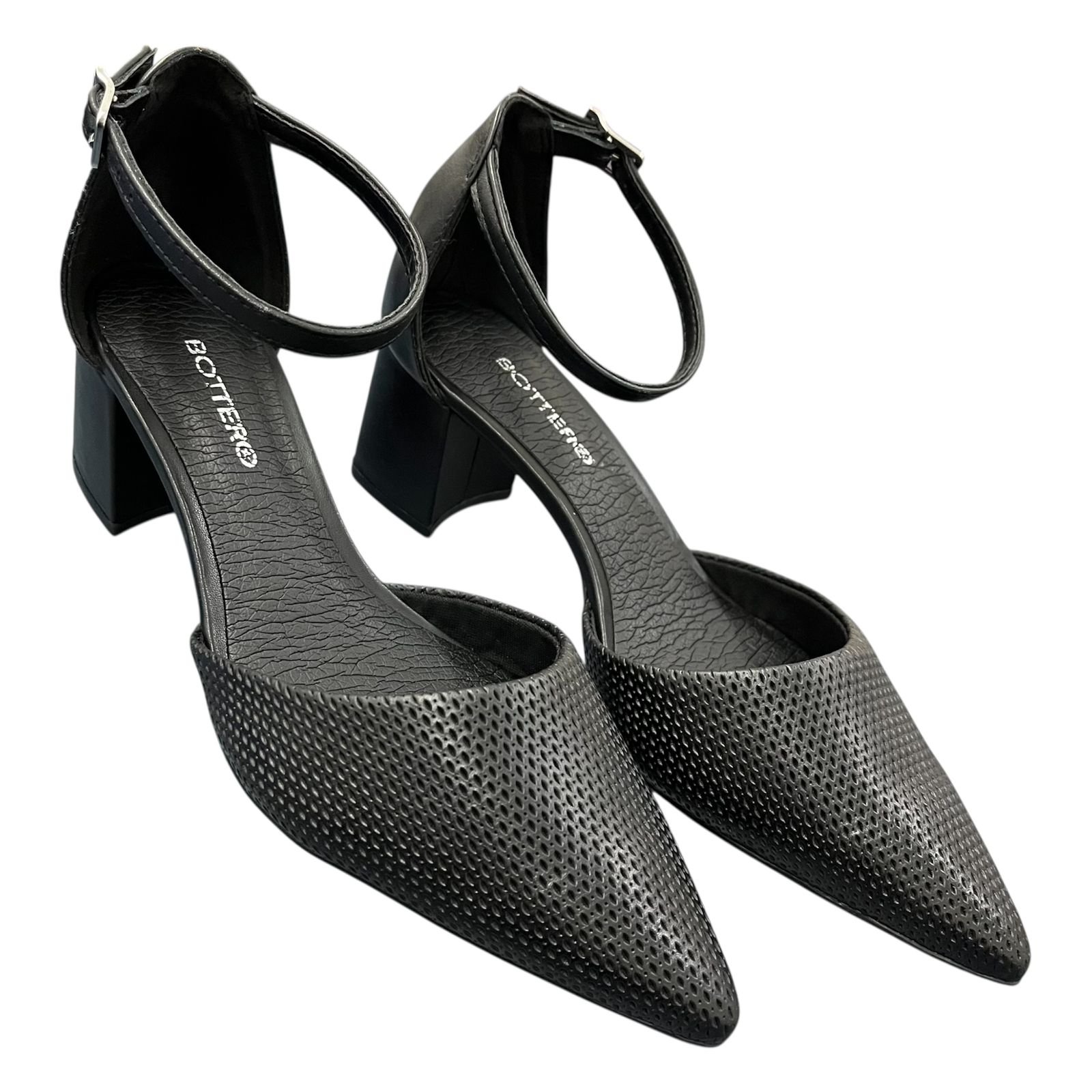 Sapato Salto Bloco Bottero Em Couro 354902 Preto 4