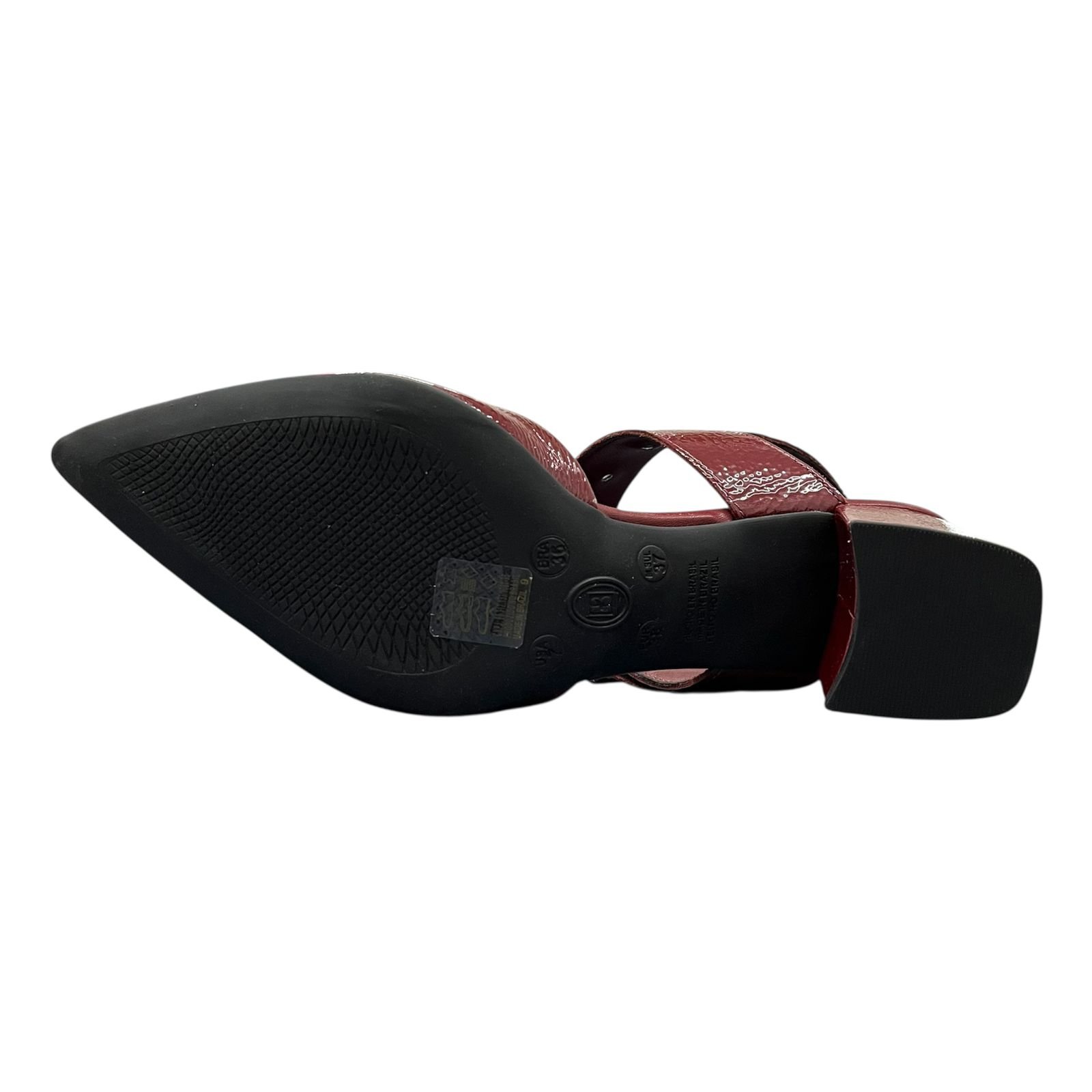 Sapato Slingback Bottero Salto Bloco Em Couro 354908 Vermelho 5