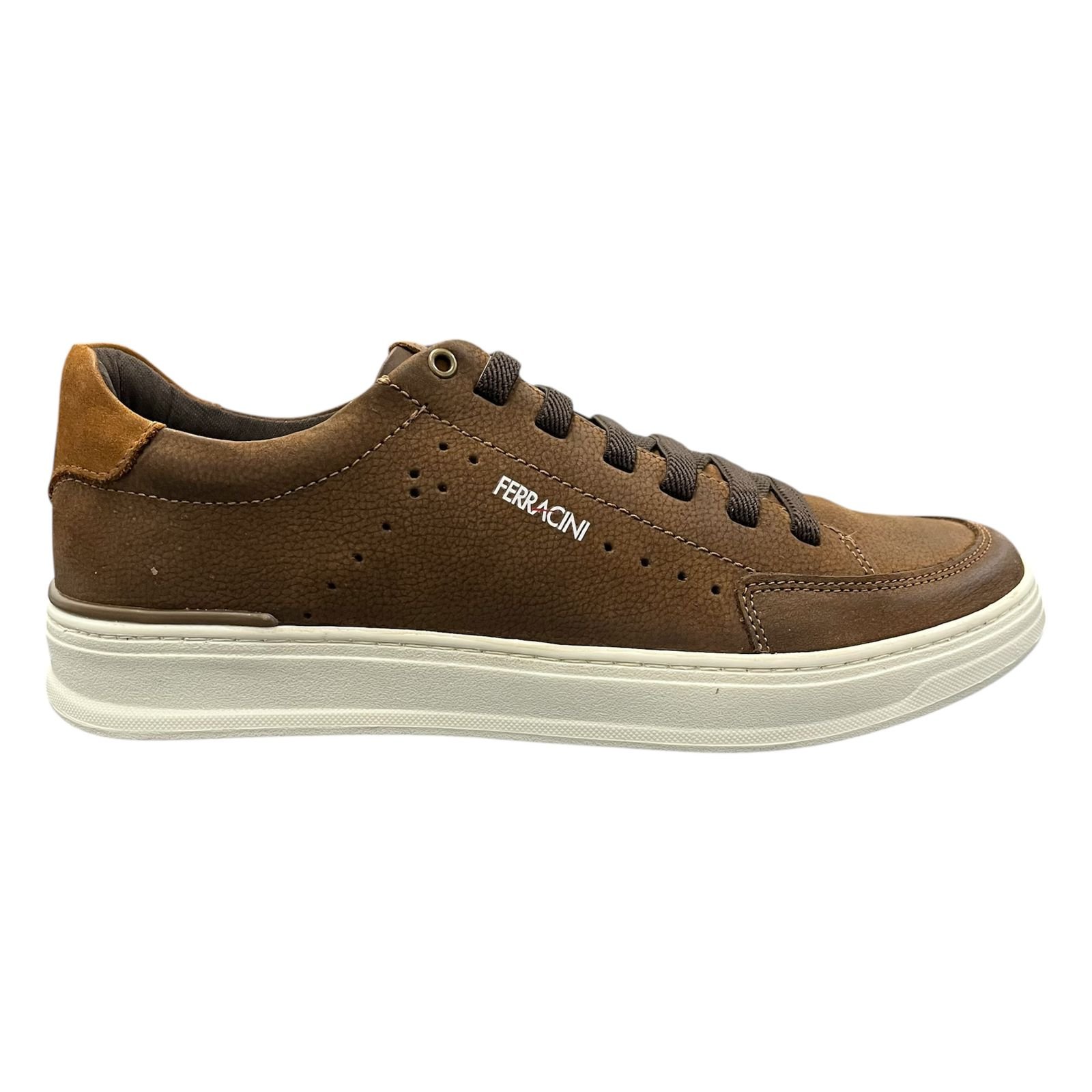 Sapatênis Masculino Ferracini Nobuck Em Couro Gold 2074F