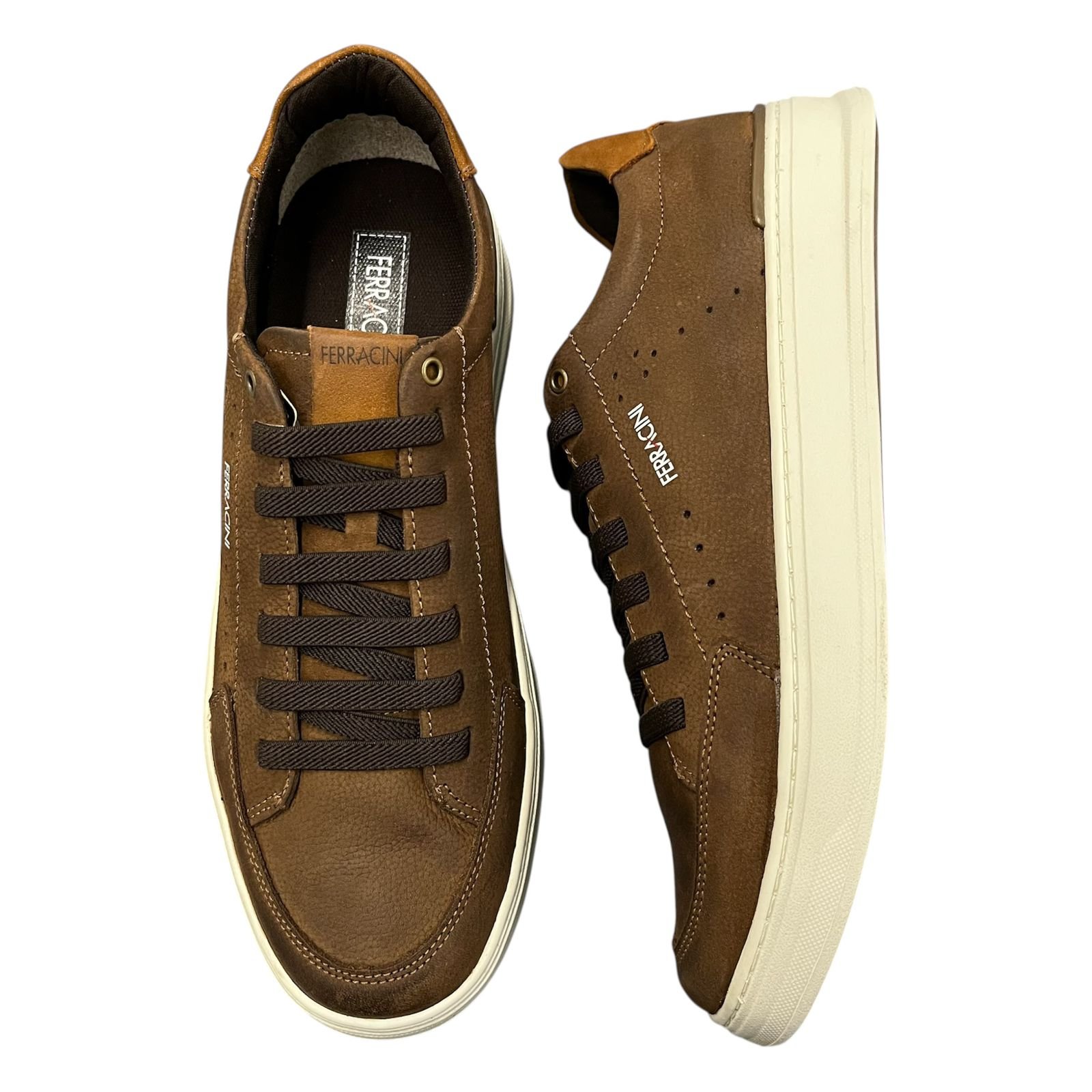 Sapatênis Masculino Ferracini Nobuck Em Couro Gold 2074F Marrom 3