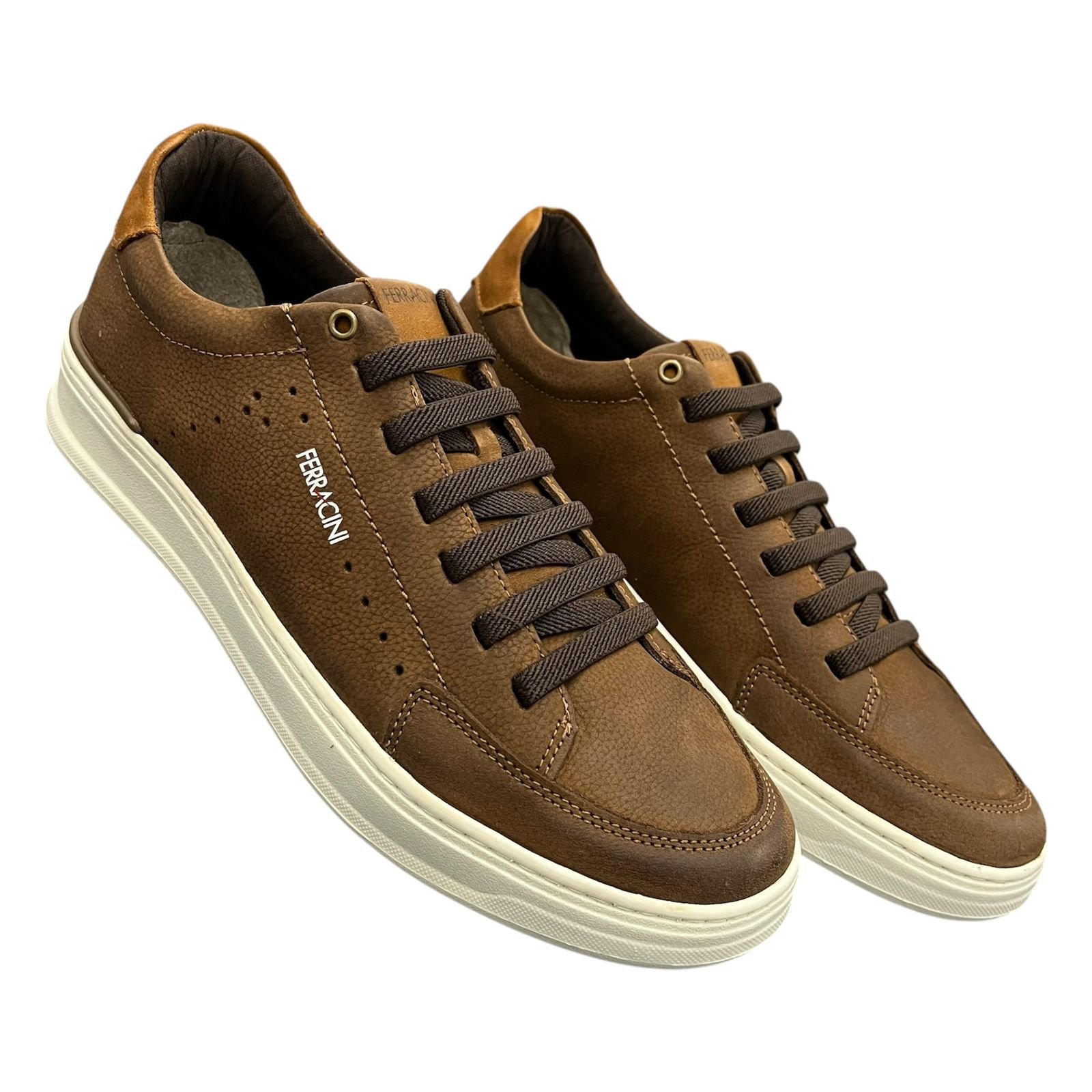 Sapatênis Masculino Ferracini Nobuck Em Couro Gold 2074F Marrom 6