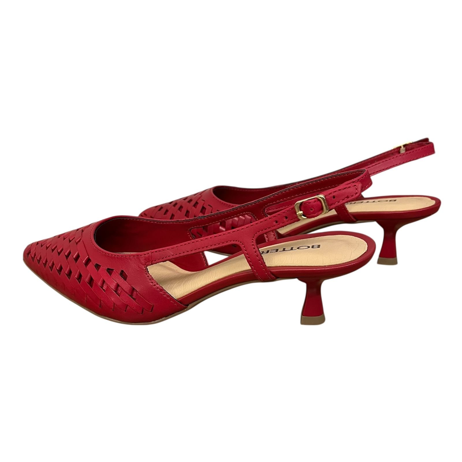 Sapato Slingback Bottero Em Couro 365411 Vermelho 3