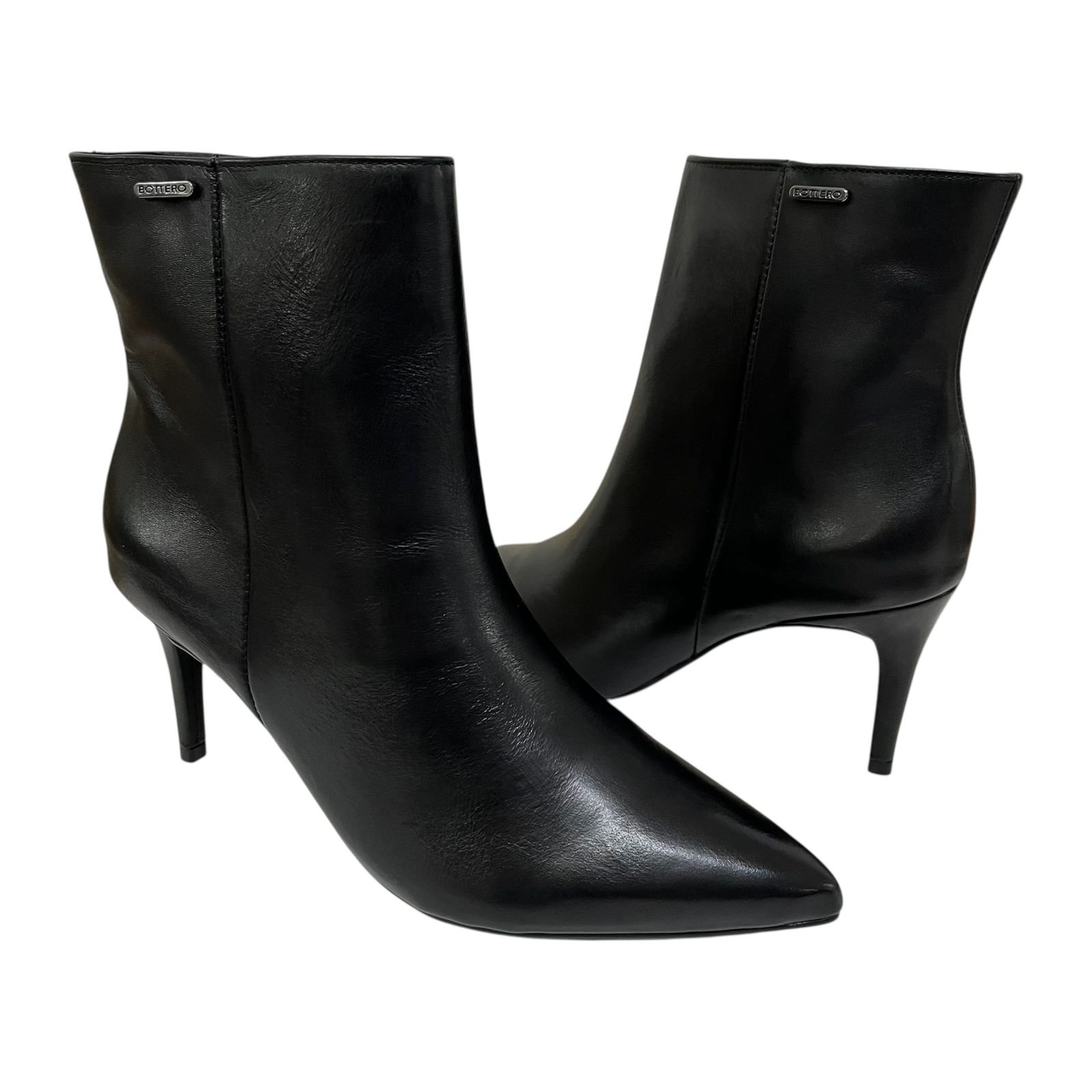 Bota Bottero Cano Baixo Bico Fino Em Couro 368901 Preto 3