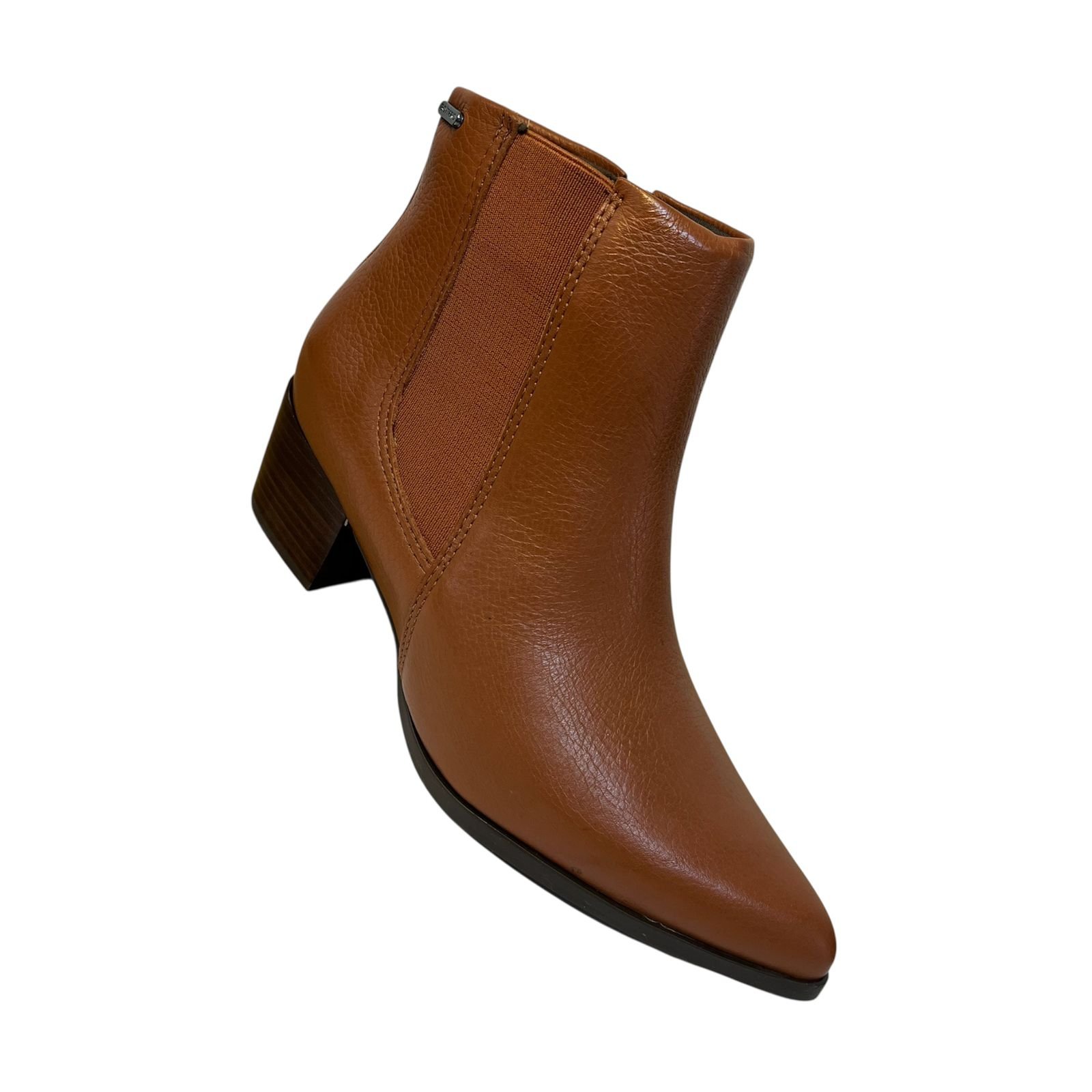 Bota Bottero Bico Fino Salto Bloco Em Couro 349304 Marrom 2