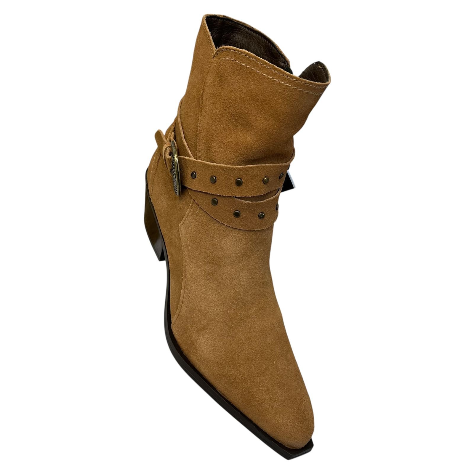 Bota Bottero Bico Fino Em Couro Camurça 347707 Castanho Marrom 2