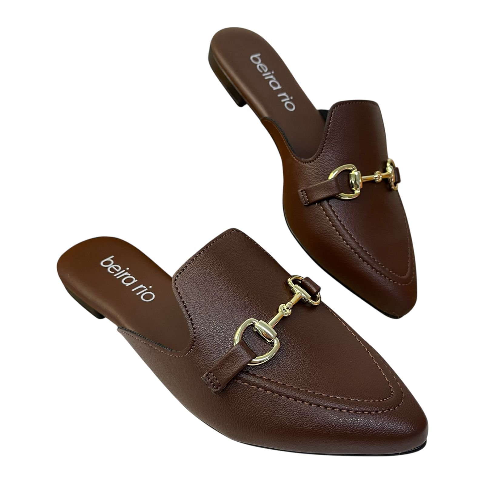 Mule Bico Fino Beira Rio 4134.1017 Conhaque Conhaque 4