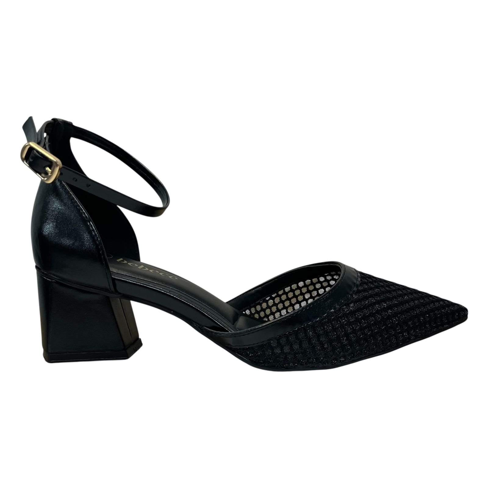 Sapato Salto Bloco Bebecê Tela T3838-551