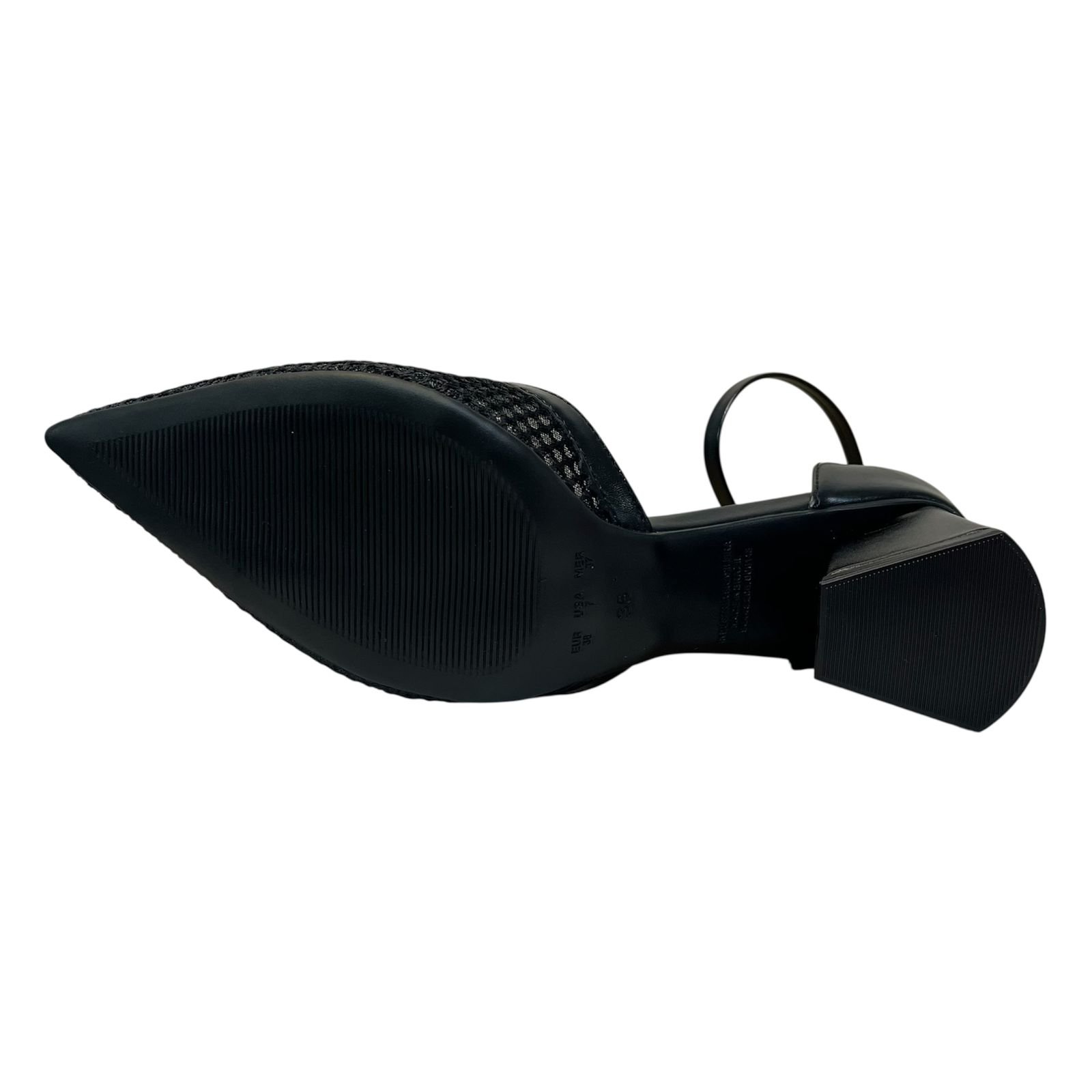 Sapato Salto Bloco Bebecê Tela T3838-551 Preto 4