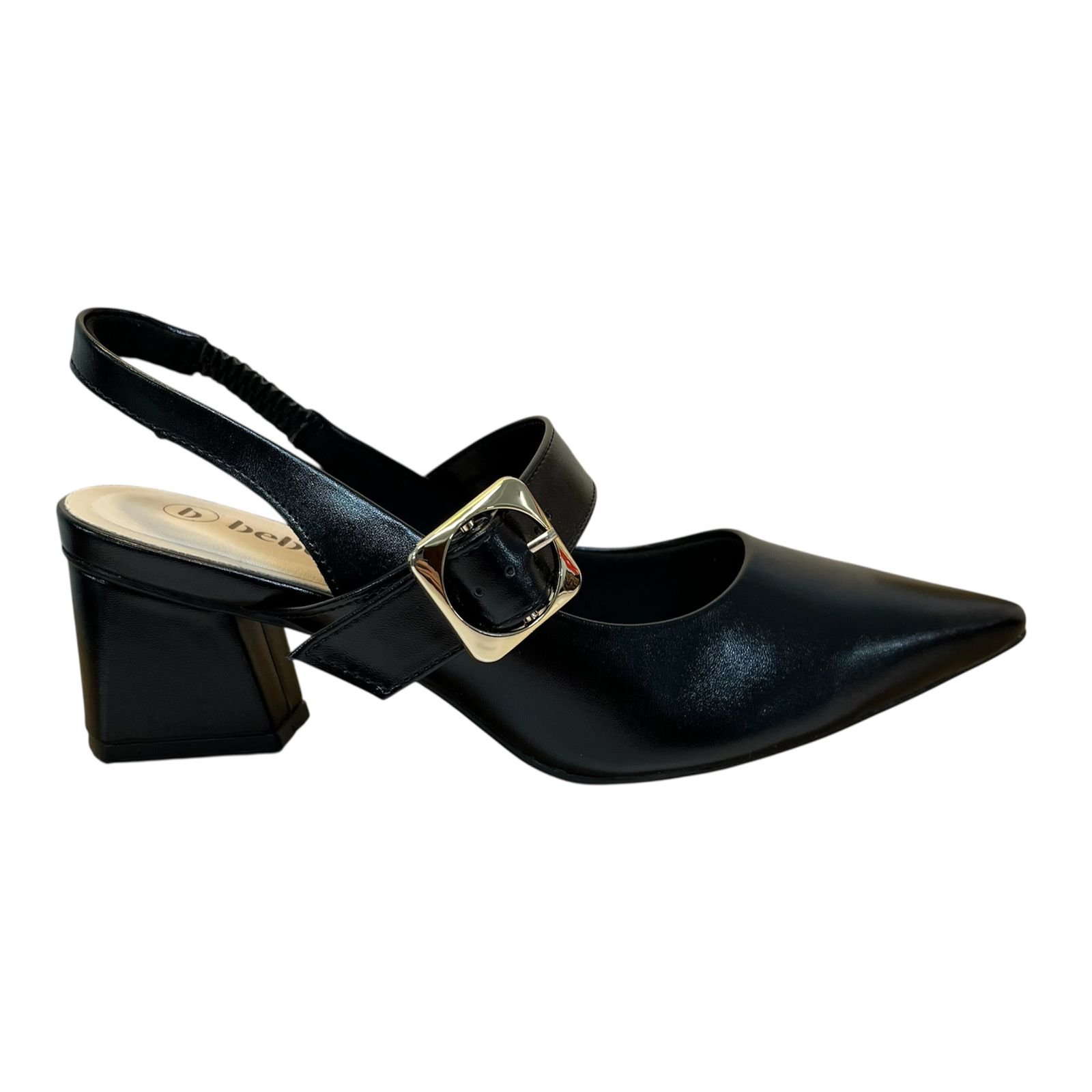 Sapato Slingback Salto Bloco Bebecê T3838-555