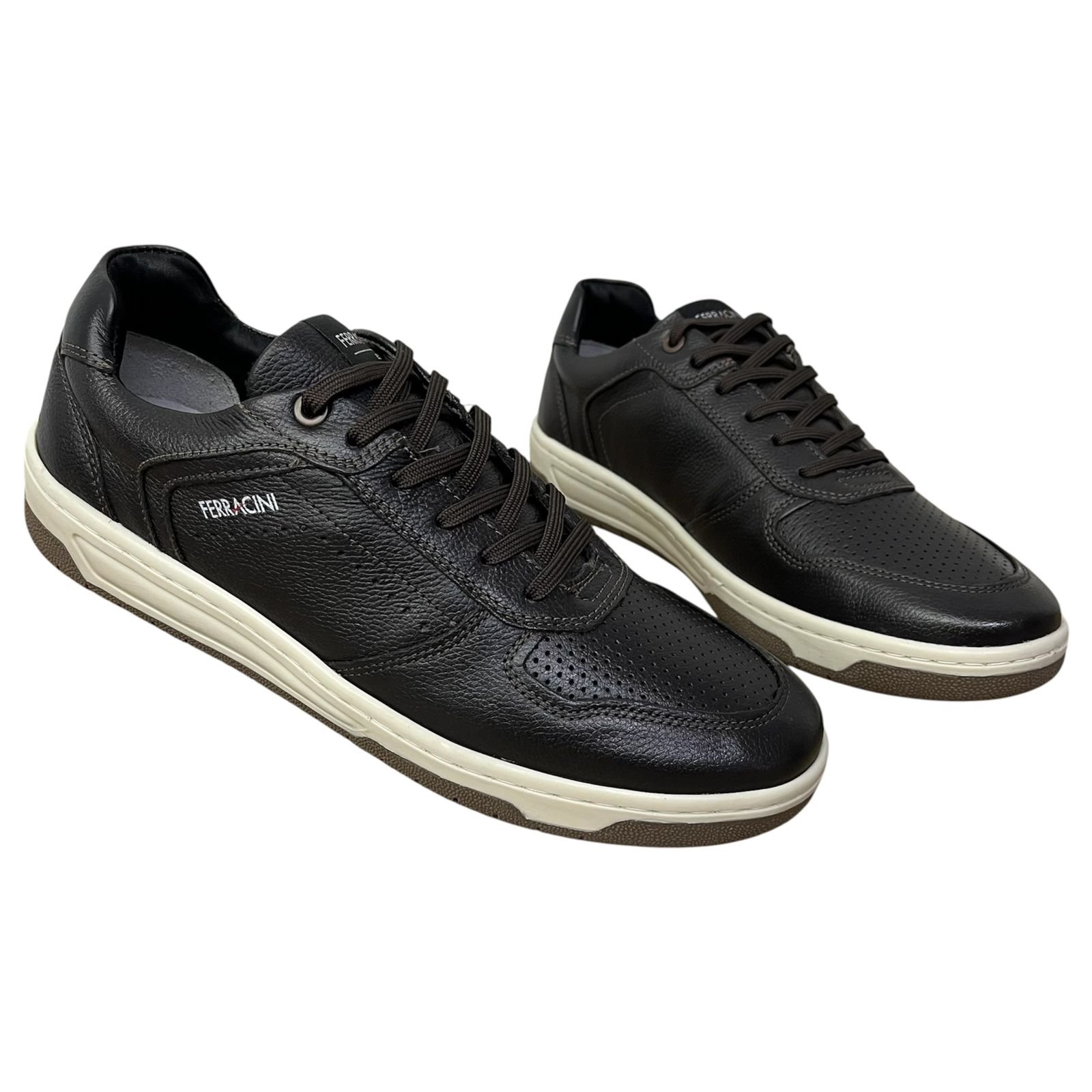 Sapatênis Ferracini Vox  Em Couro 8058-617C Chocolate Preto 3