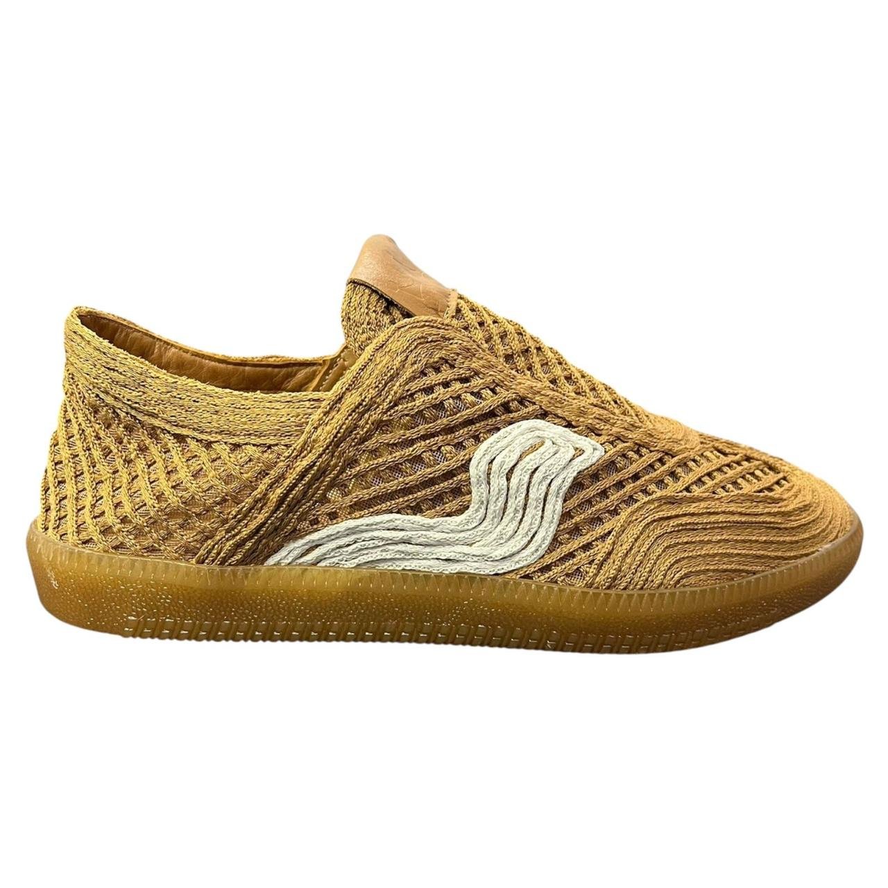 Tênis Casual Valentina Em Trama 603040 Bege