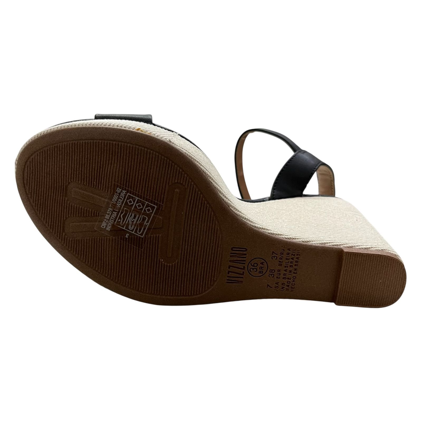 Sandália Anabela Vizzano 6283.2000 Branco Off Preto 4