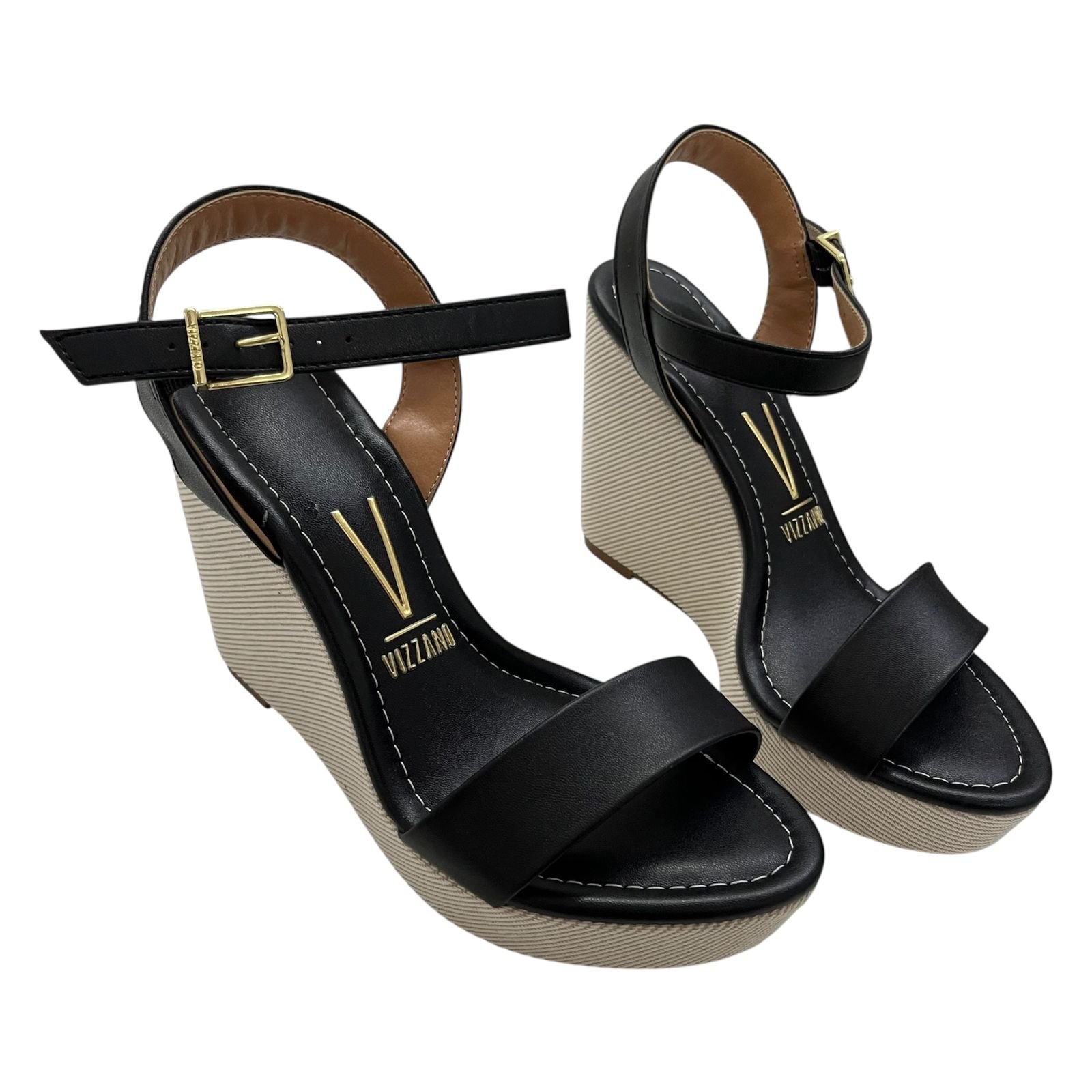 Sandália Anabela Vizzano 6283.2000 Branco Off Preto 5