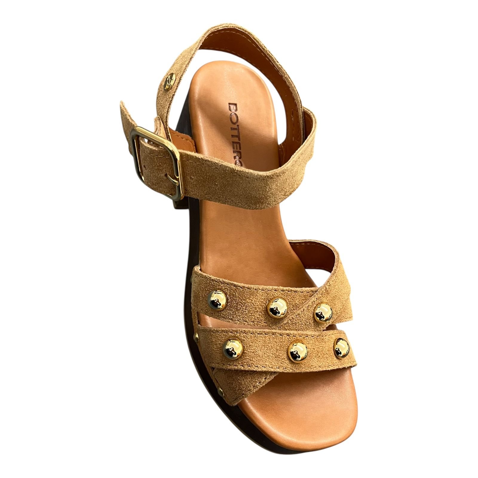 Sandália Plataforma Bottero Camurça Couro 370507 Bege 2