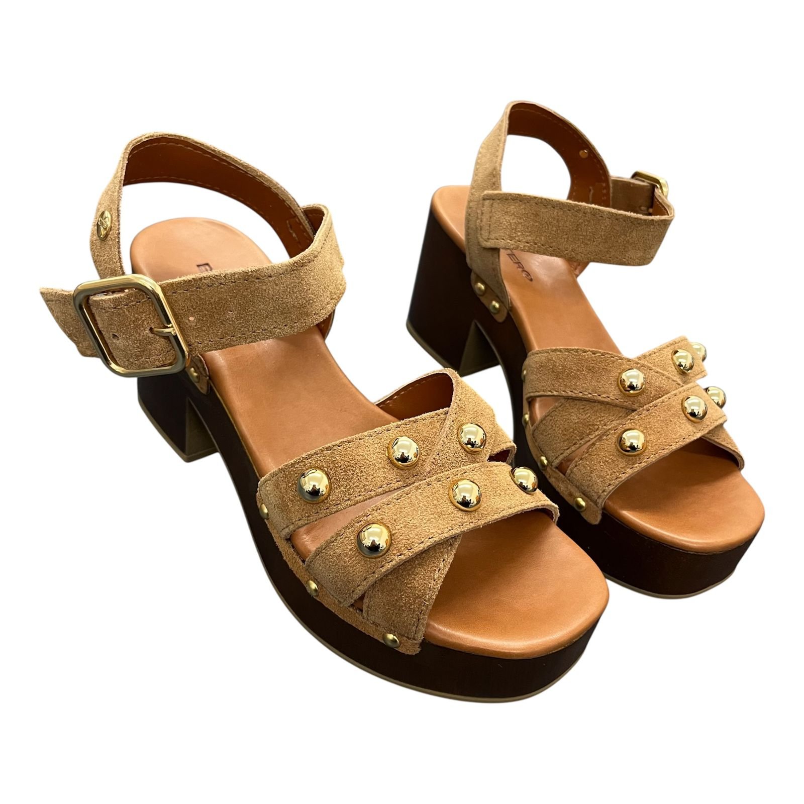 Sandália Plataforma Bottero Camurça Couro 370507 Bege 5