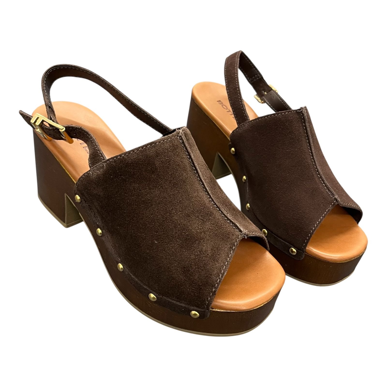 Sandália Plataforma Bottero Camurça Couro 370505 Café 5