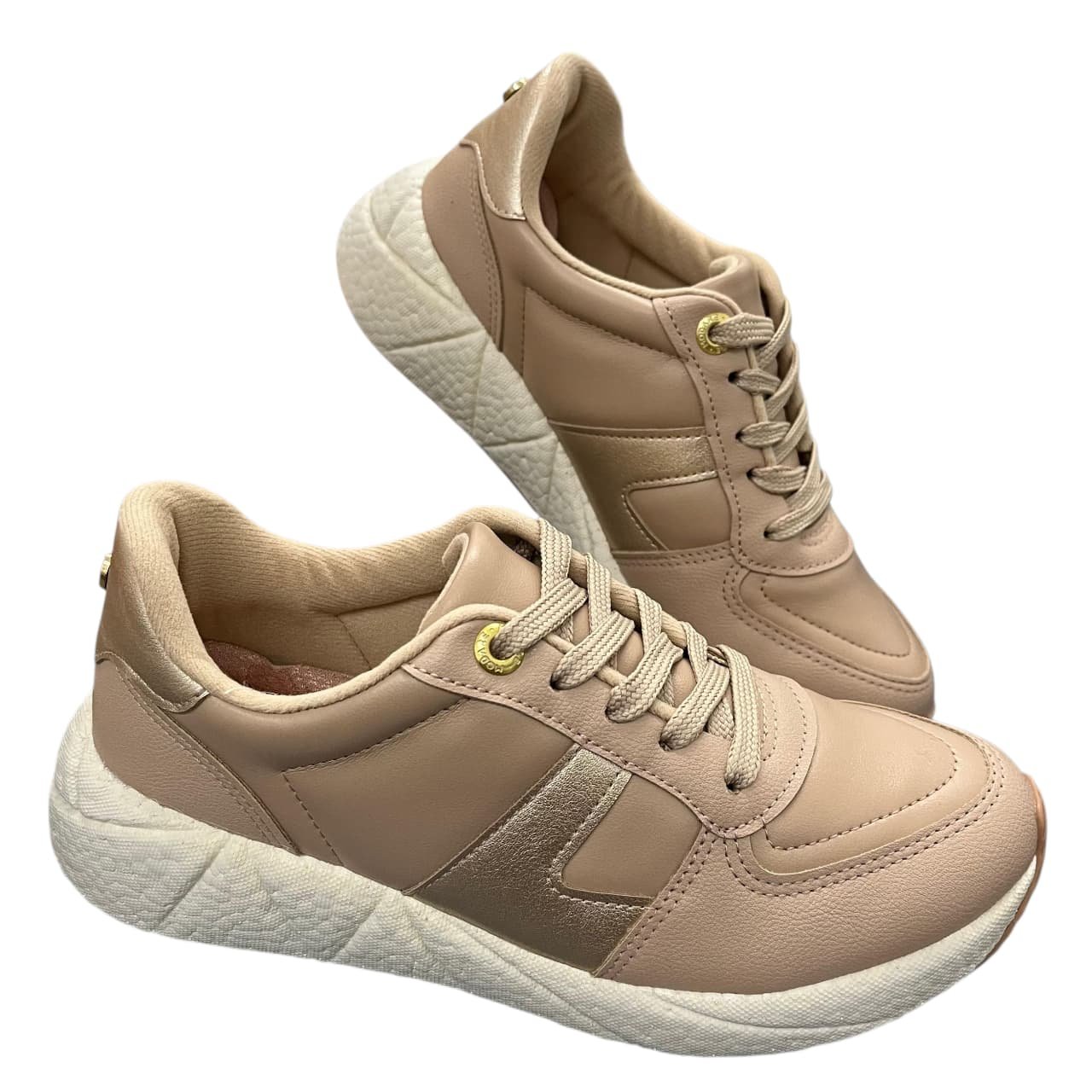 Tênis Casual Modare Ultraconforto 7395.208 Bege/Dourado 3