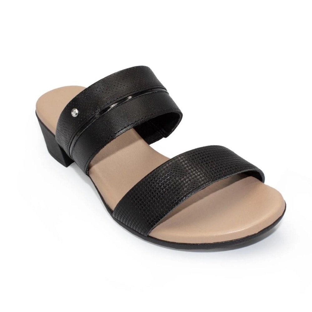 Tamanco Salto Bloco Usaflex Em Couro MM0804002 Preto 2