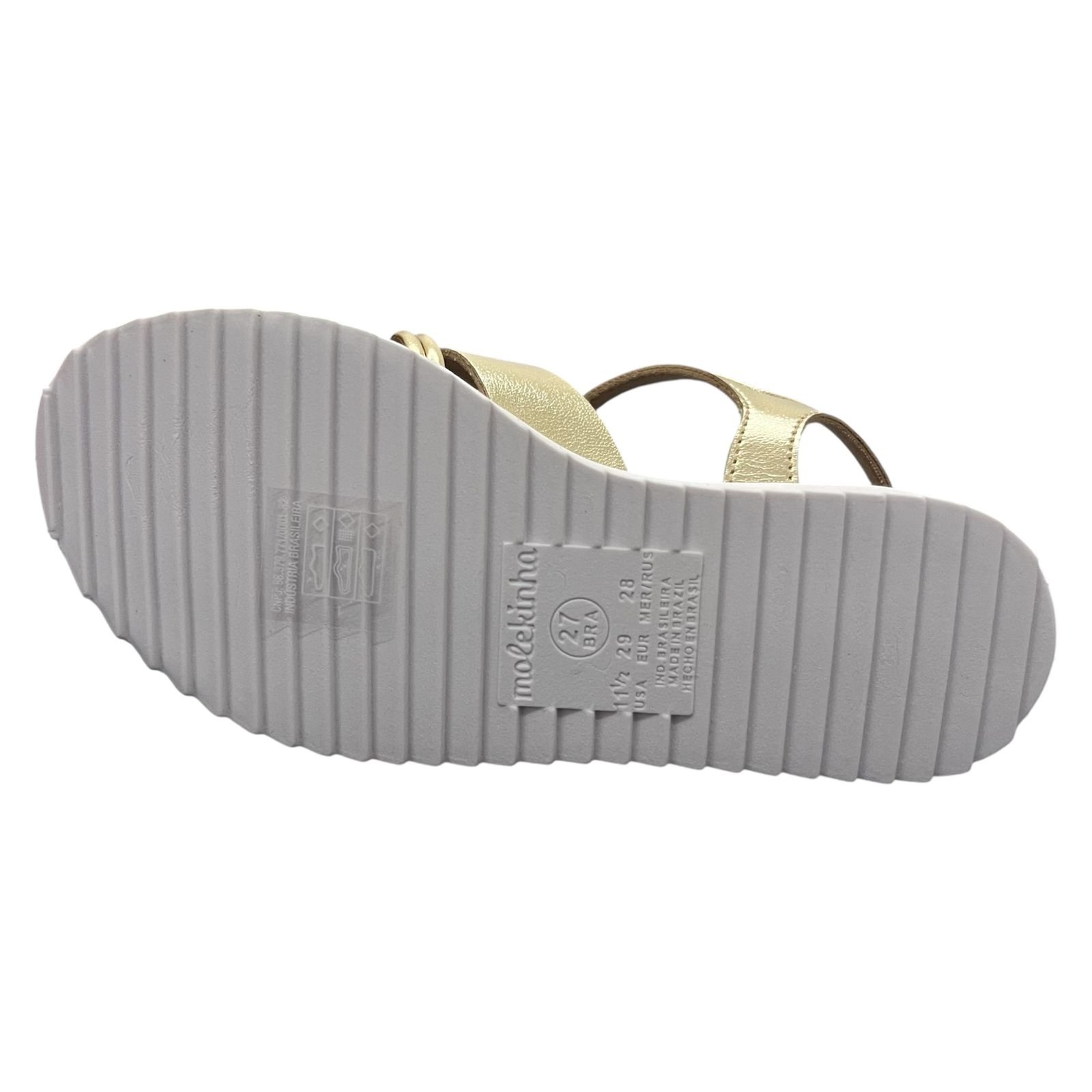 Sandália Molekinha Flatform Infantil Menina 2305.1574 Dourado 4