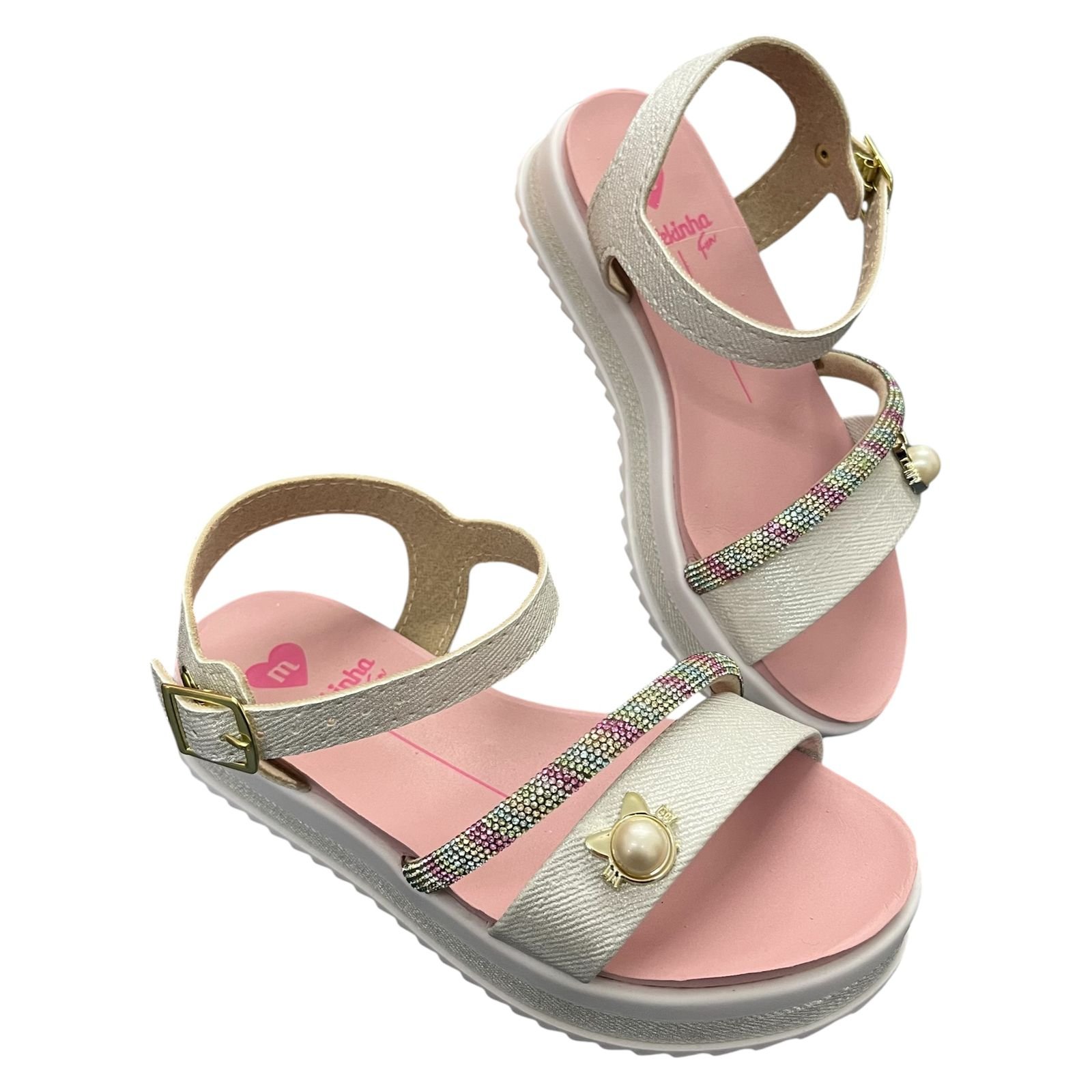 Sandália Molekinha Flatform Infantil Menina 2305.1570 Prata 5