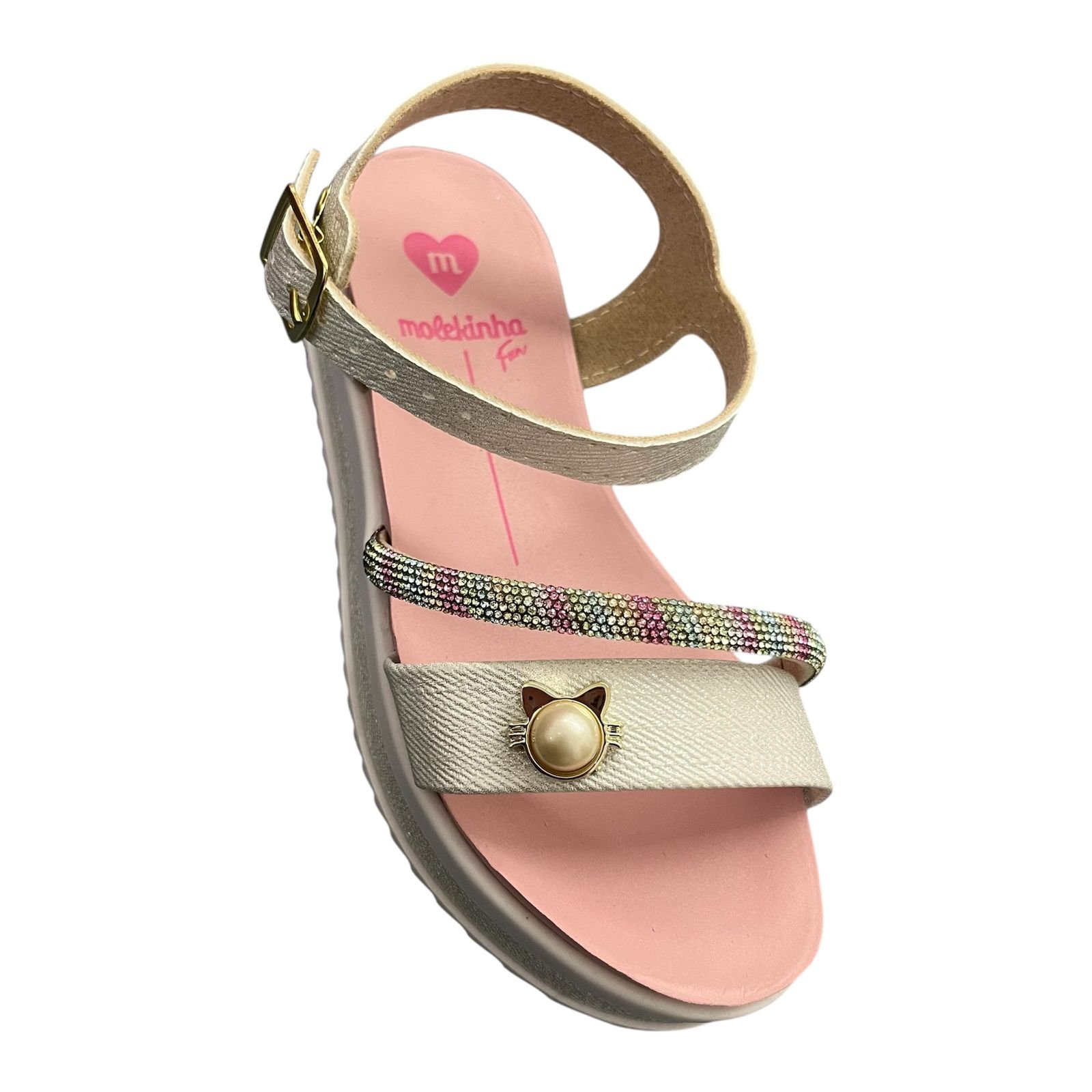 Sandália Molekinha Flatform Infantil Menina 2305.1570 Prata 2