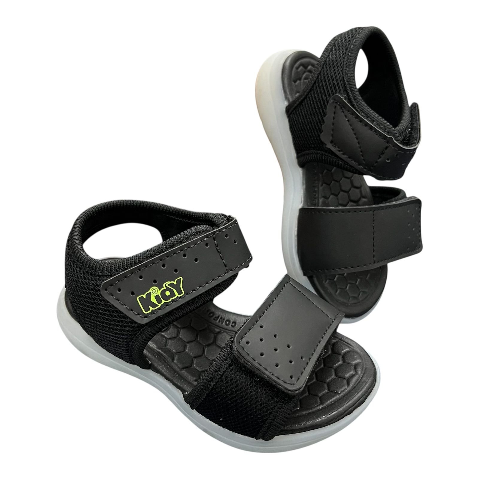 Sandália Kidy Flex Infantil Menino Luz De Led 0115-0007 Preto 5