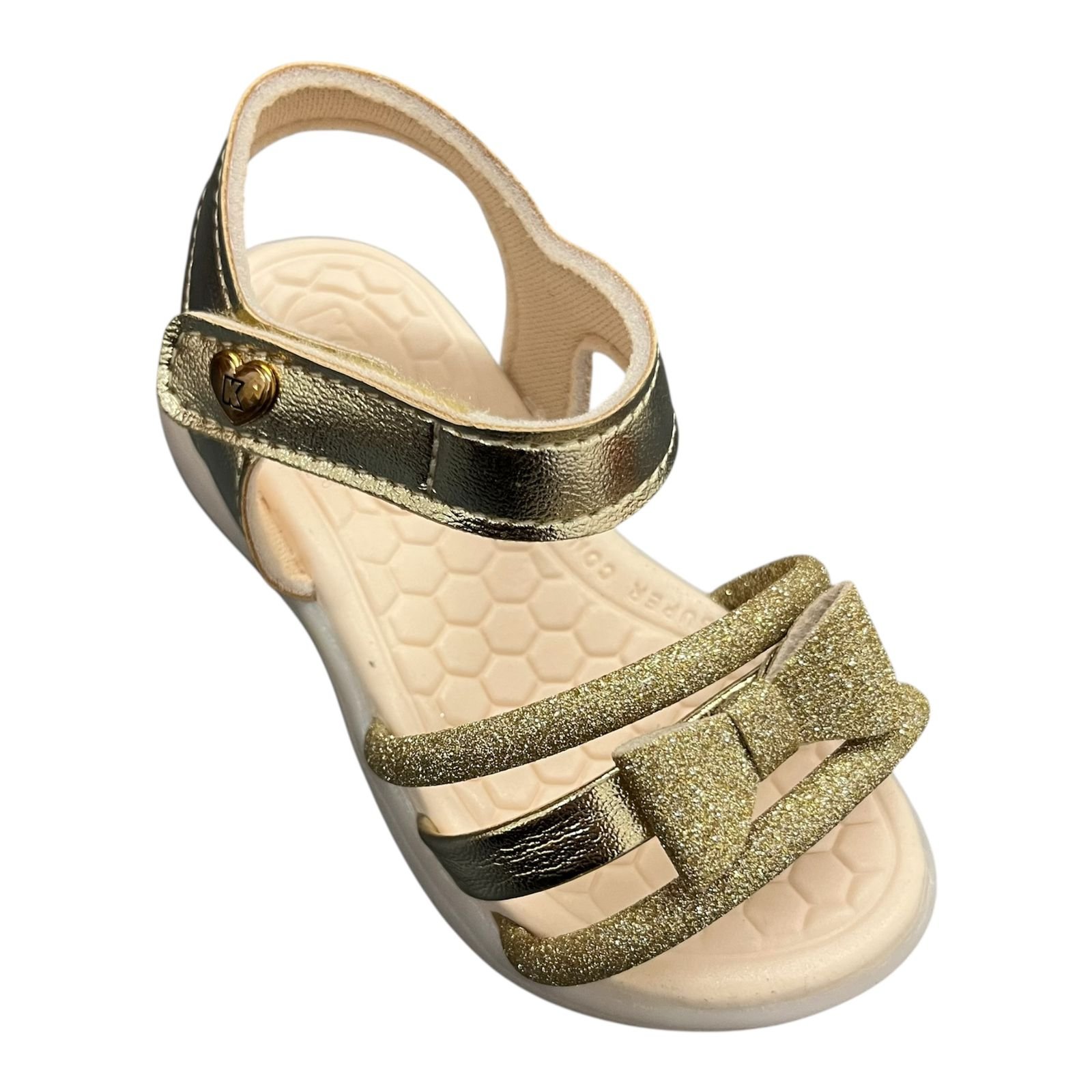 Sandália Kidy Flex Infantil Menina Luz De Led 1120-0932 Dourado 2