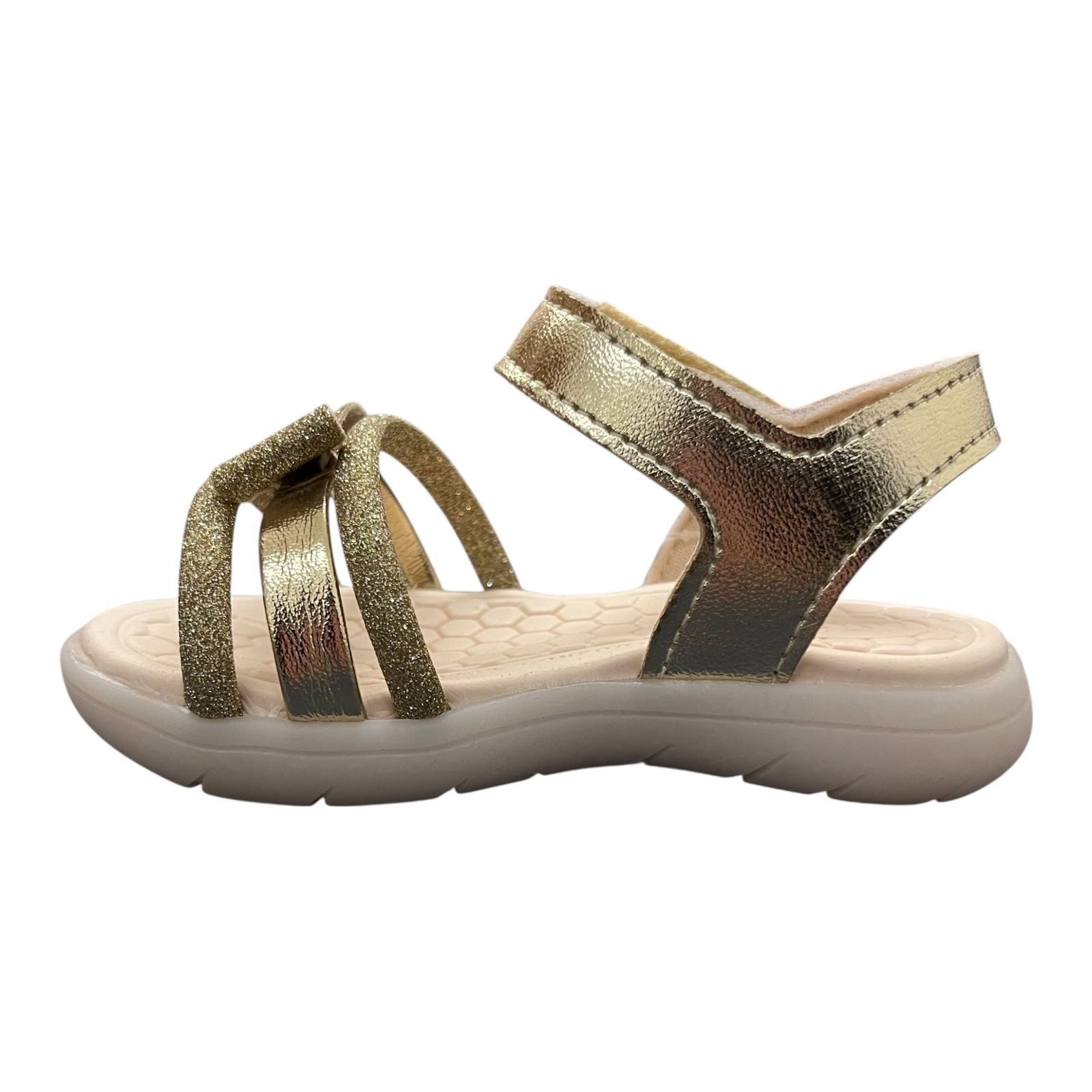 Sandália Kidy Flex Infantil Menina Luz De Led 1120-0932 Dourado 3