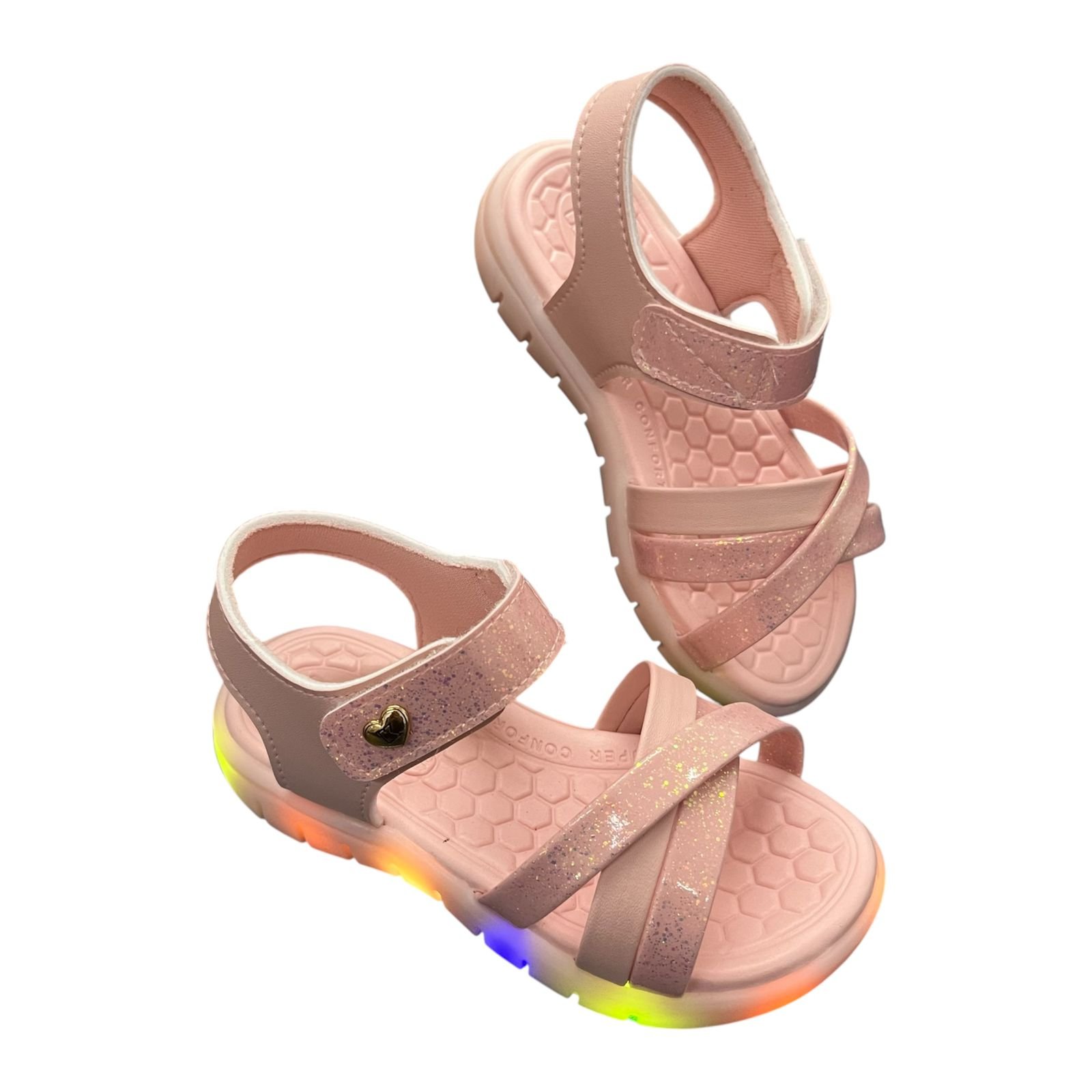 Sandália Kidy Wave Infantil Menina Luz De Led 1037-4005 Rosa 3