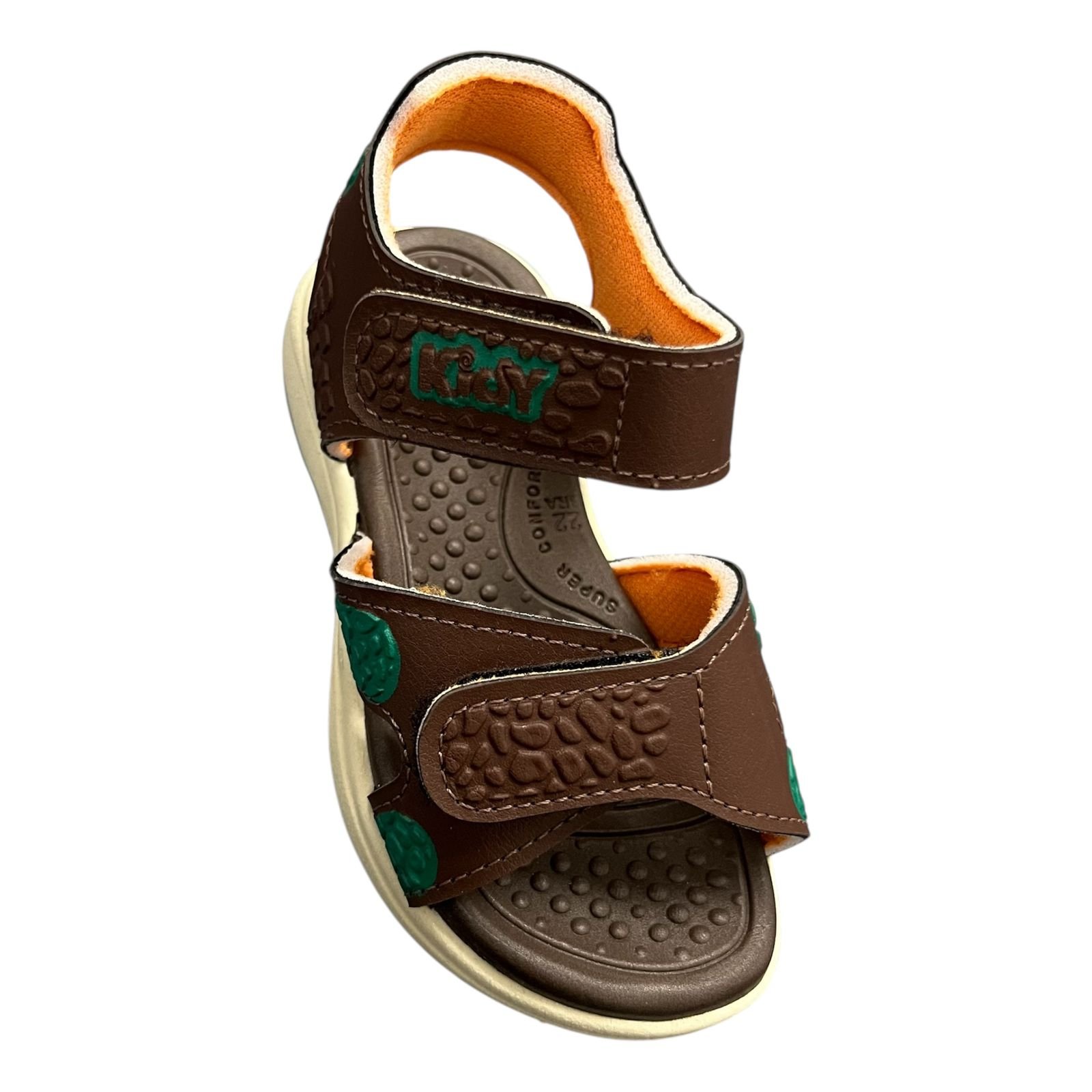 Sandália Kidy Fly Infantil Menino Luz De Led 0077-0782 Marrom/Verde 2